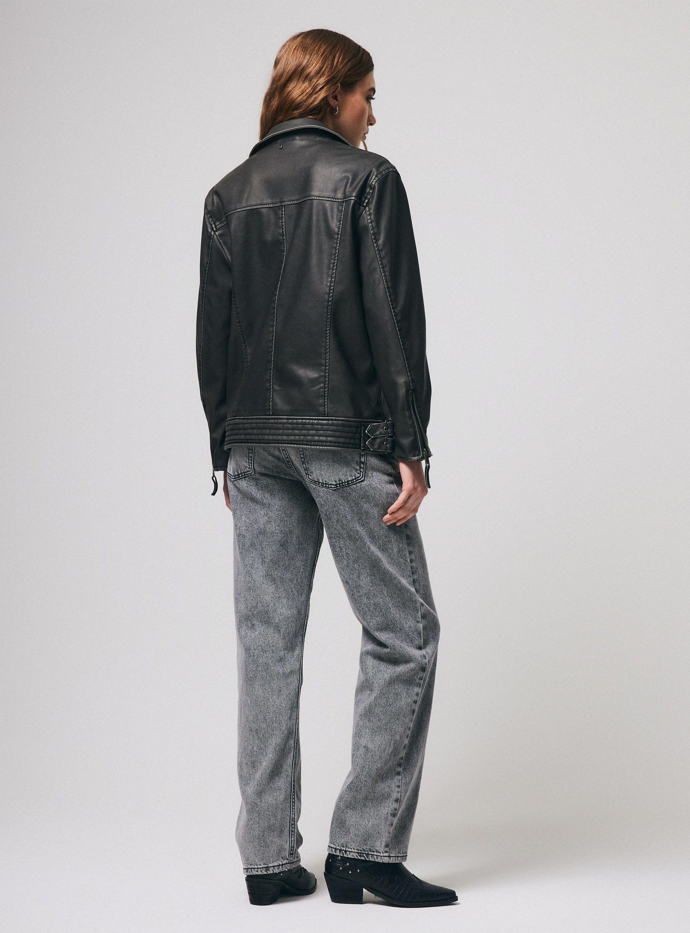 Chaqueta Biker Efecto Lavado-5