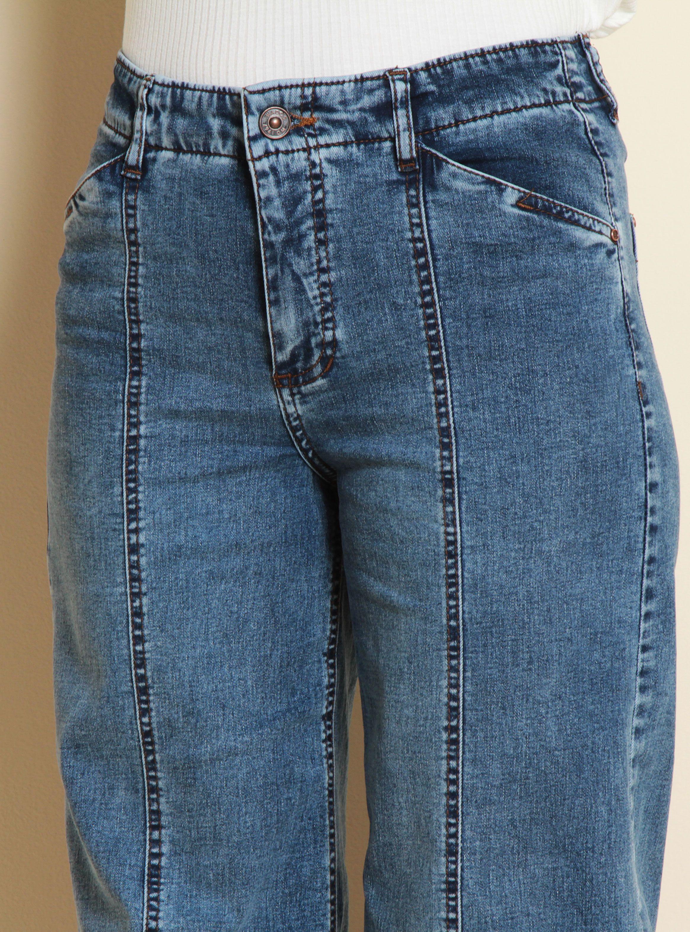 Jeans Diseño Wide Leg Tiro Alto Pretina Interna-2