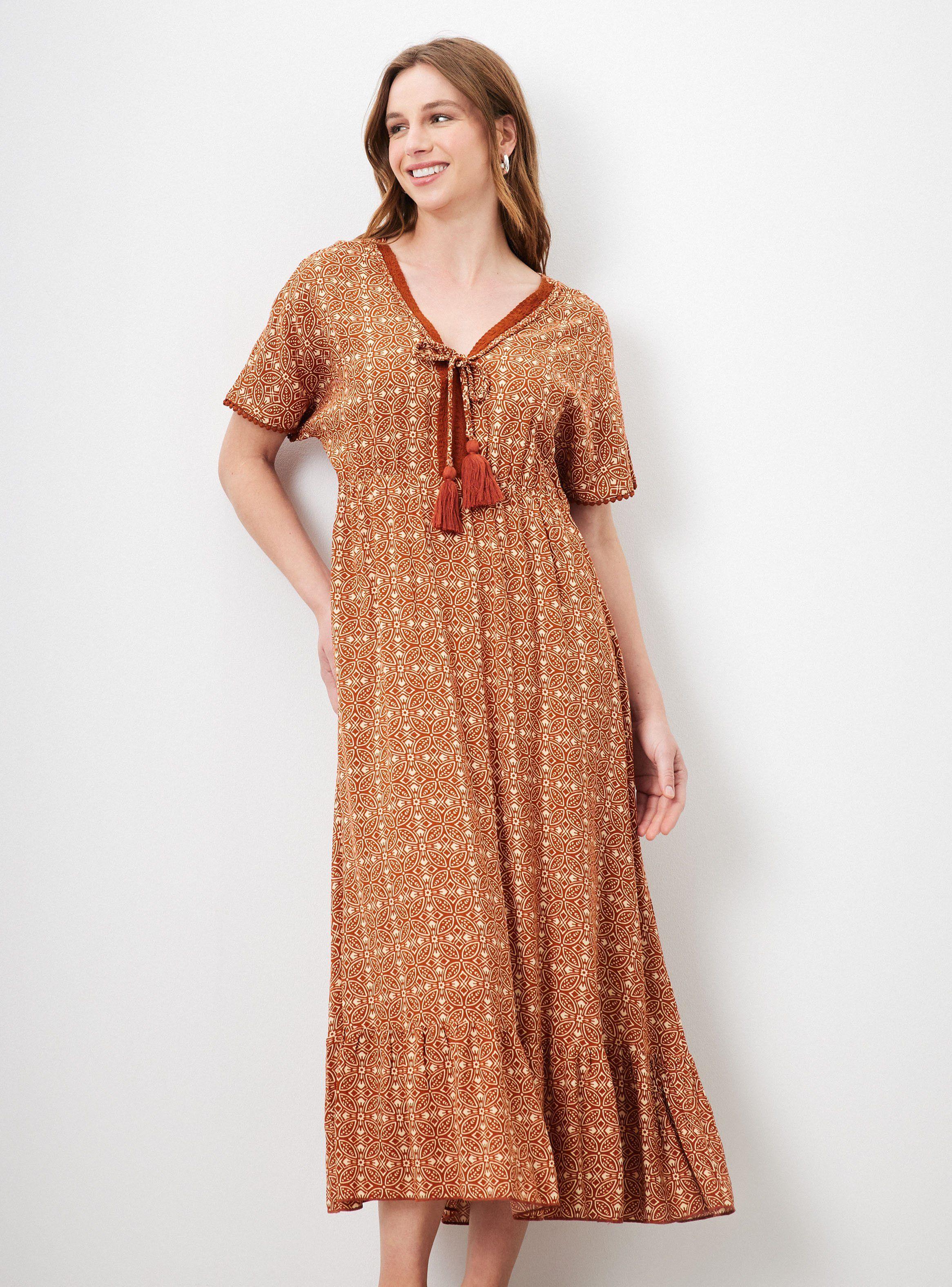 Vestido Tipo Túnica con Ajuste en Cintura-0