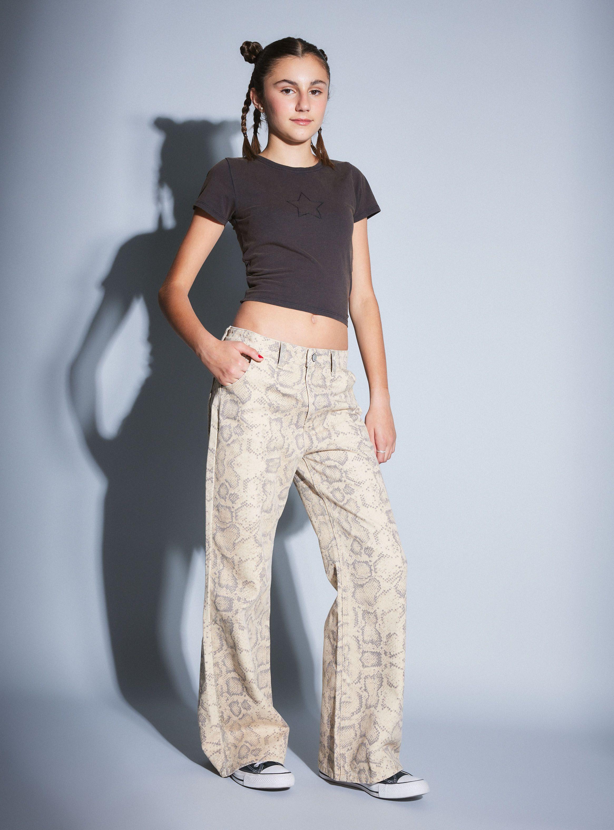 Pantalón Recto Estampado-0