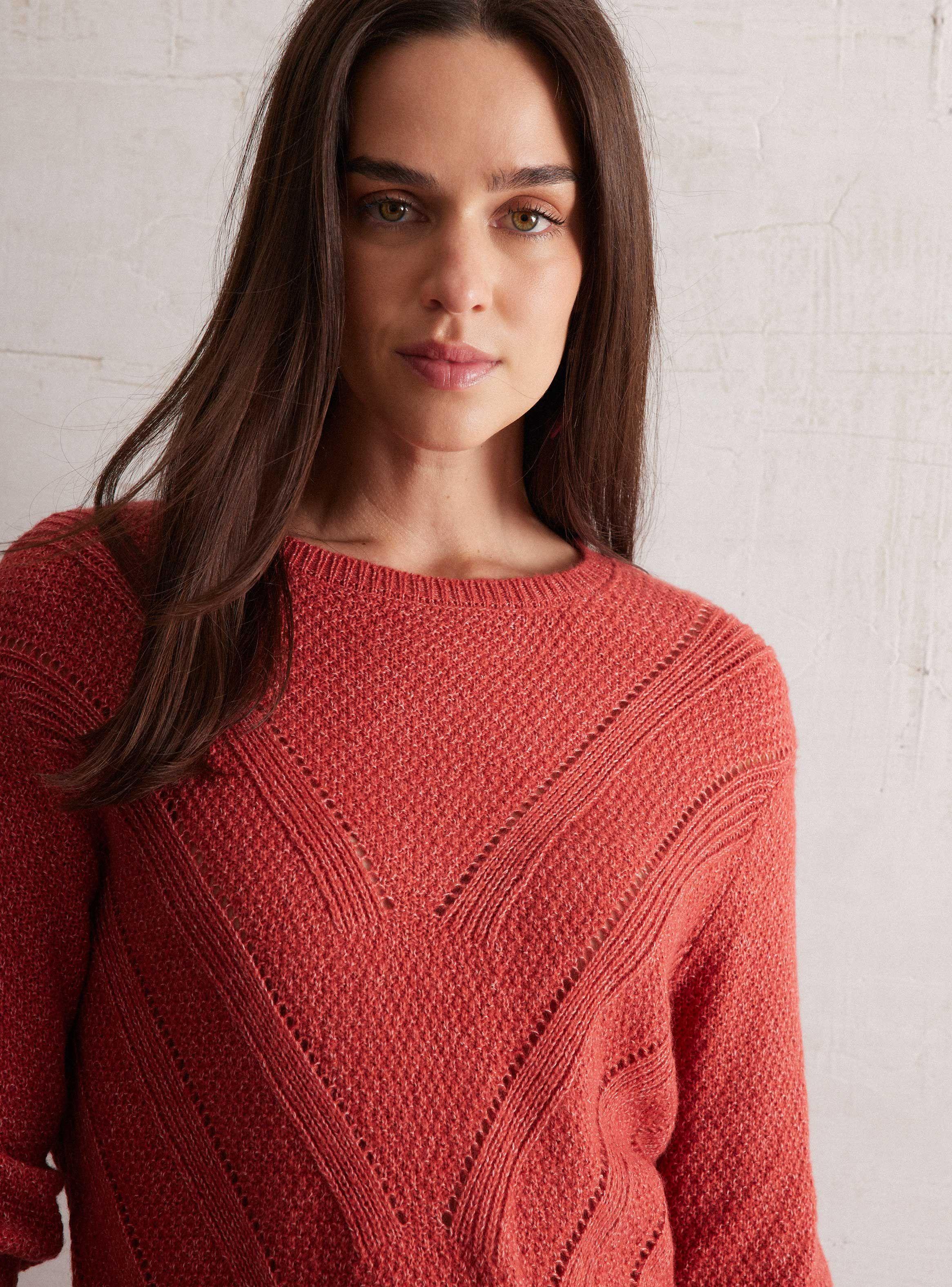 Sweater Jaspeado Con Diseño Textura Frontal-2