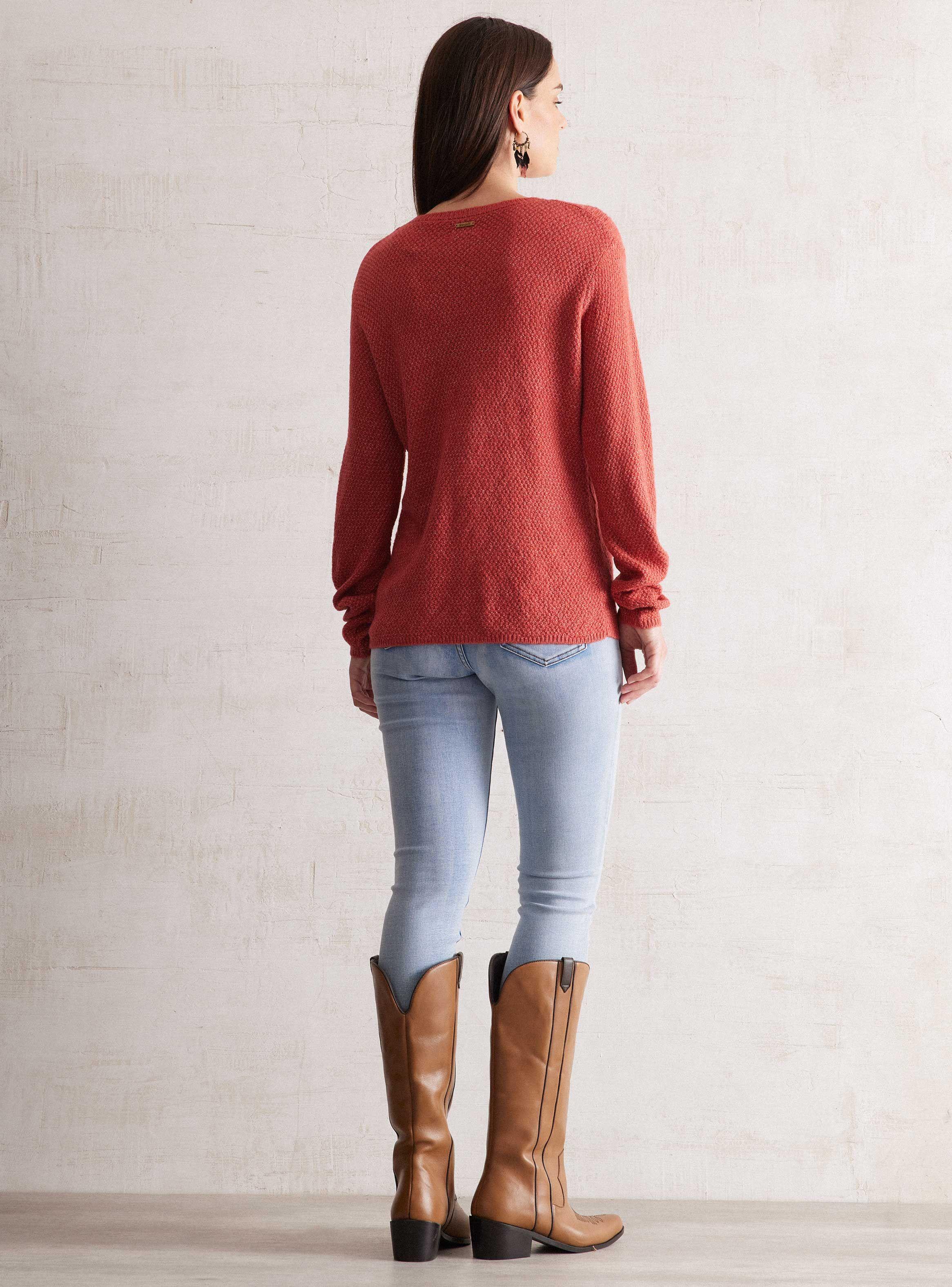 Sweater Jaspeado Con Diseño Textura Frontal-5