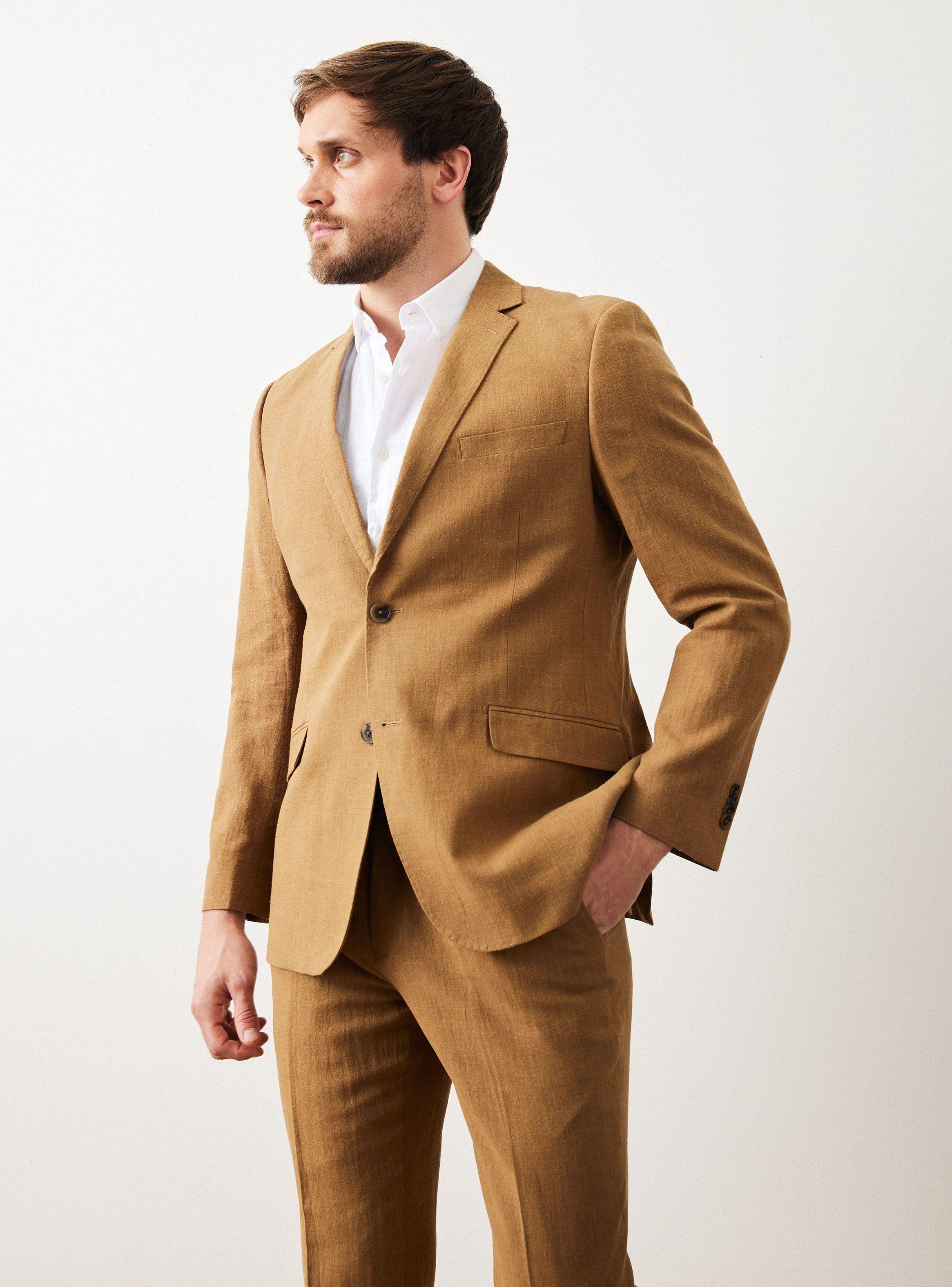 Traje Recto Confeccionado en Lino-0