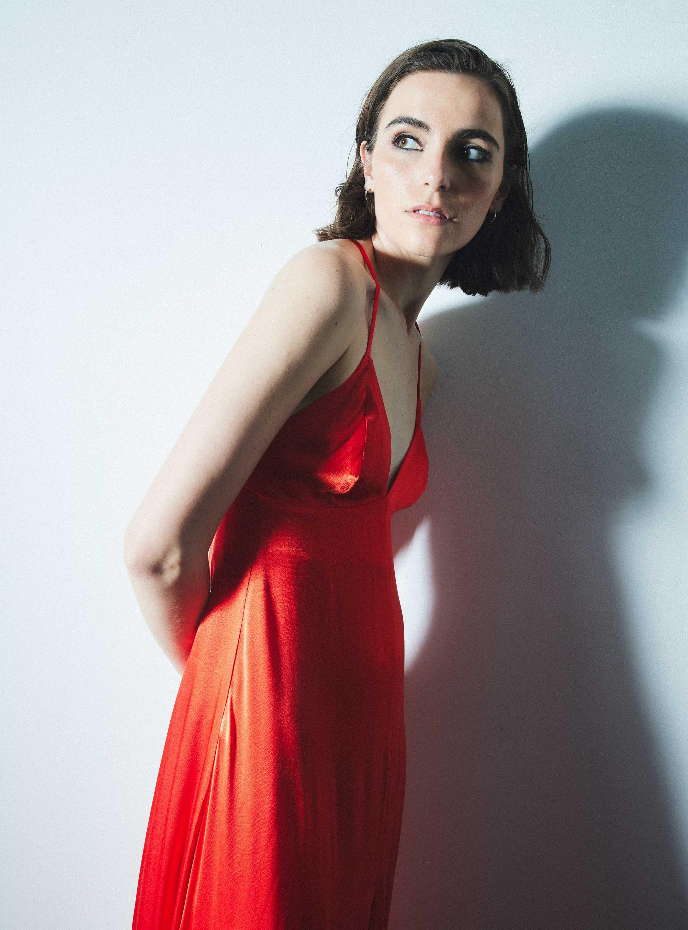 Vestido Escote Triángulo y Pabilos-4