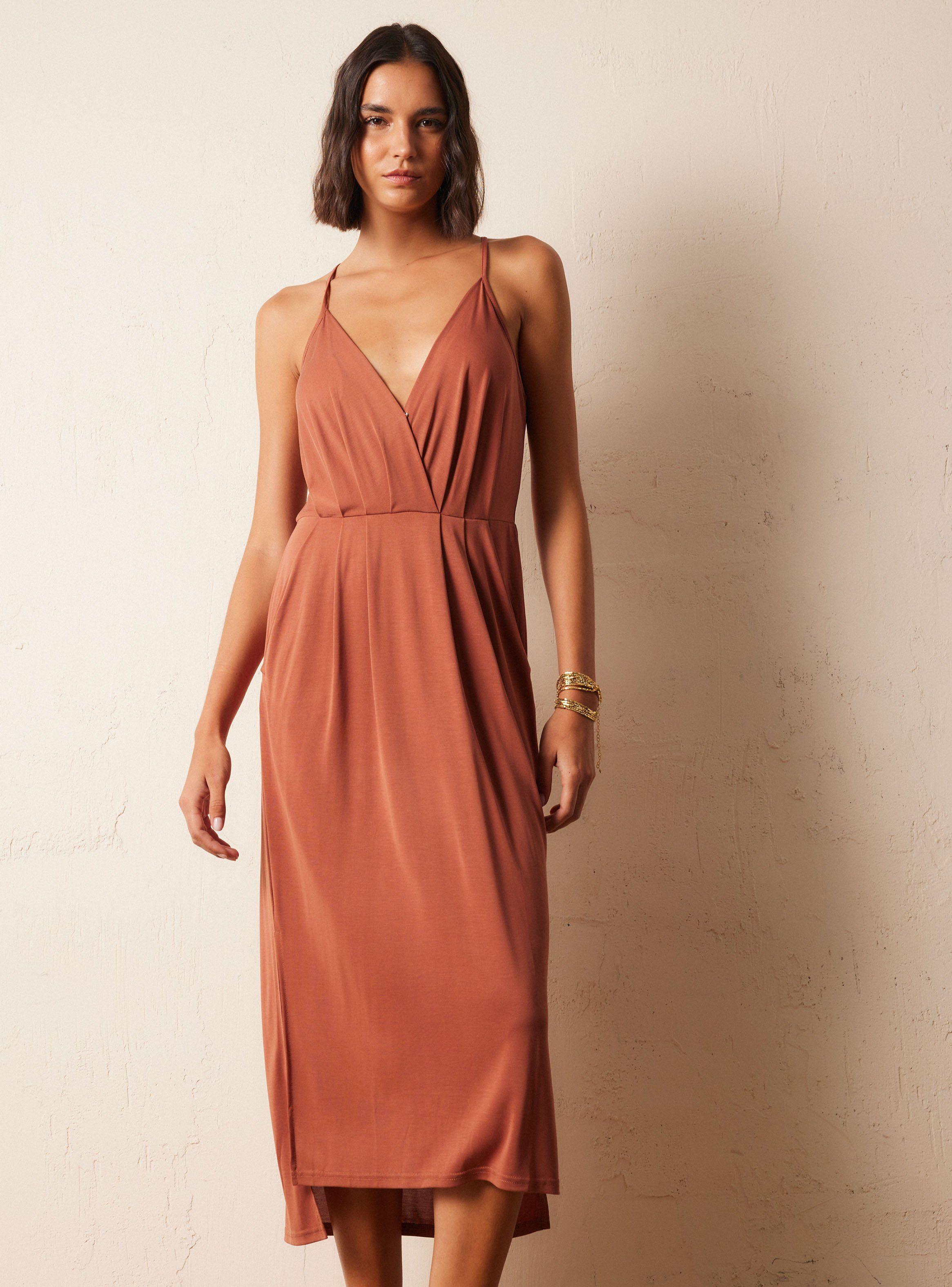 Vestido Detalle de Bolsillos en Delantero-0