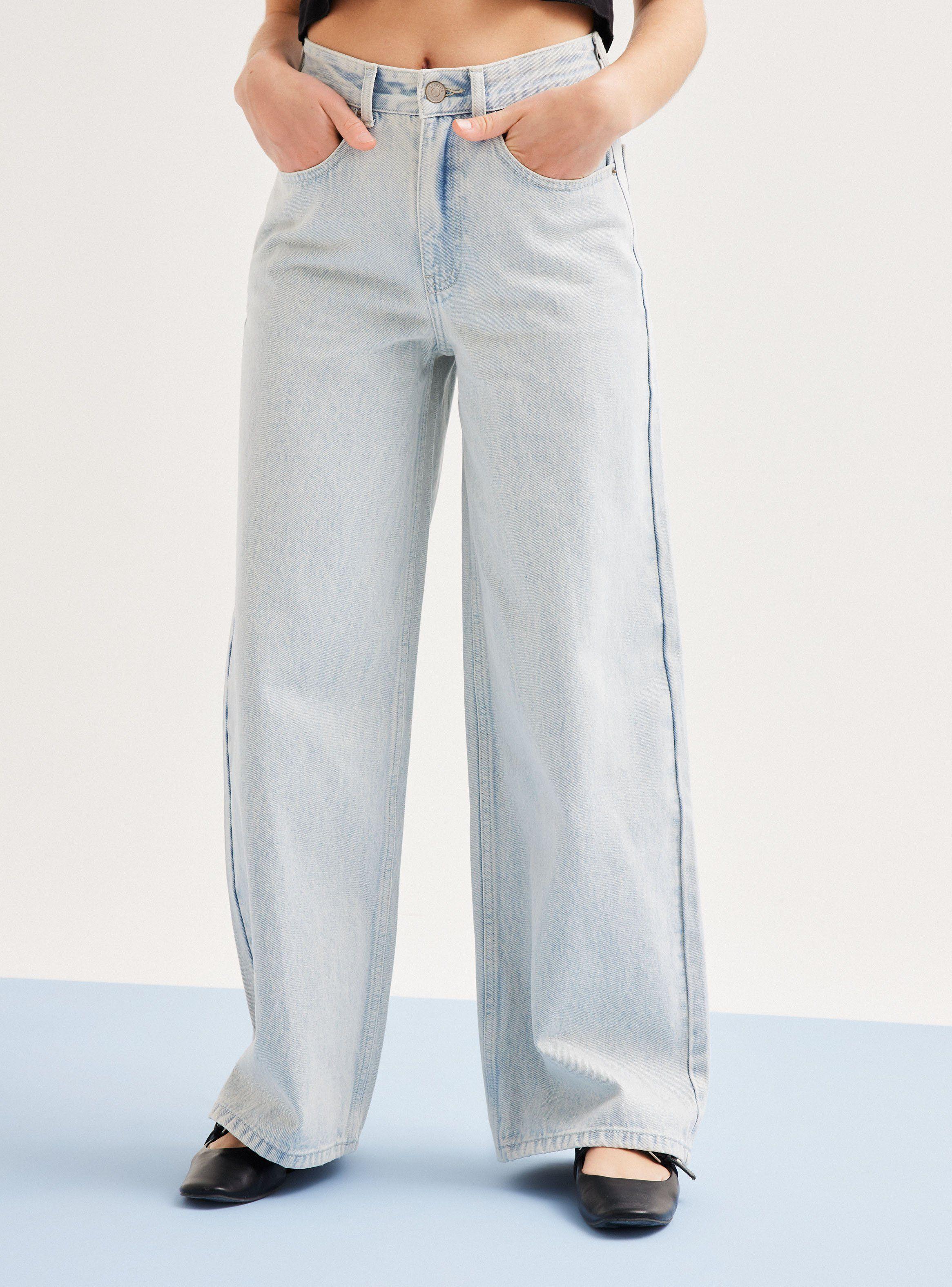 Jeans Fit Puddle Anchos y Tiro Bajo-0
