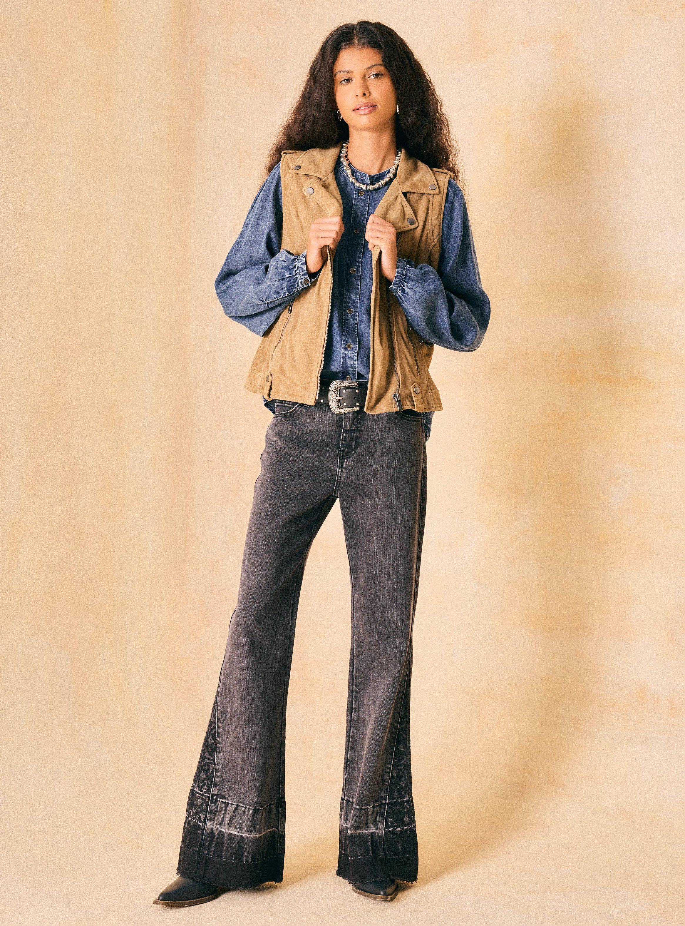 Chaqueta Gamuza Tipo Biker sin Mangas-4