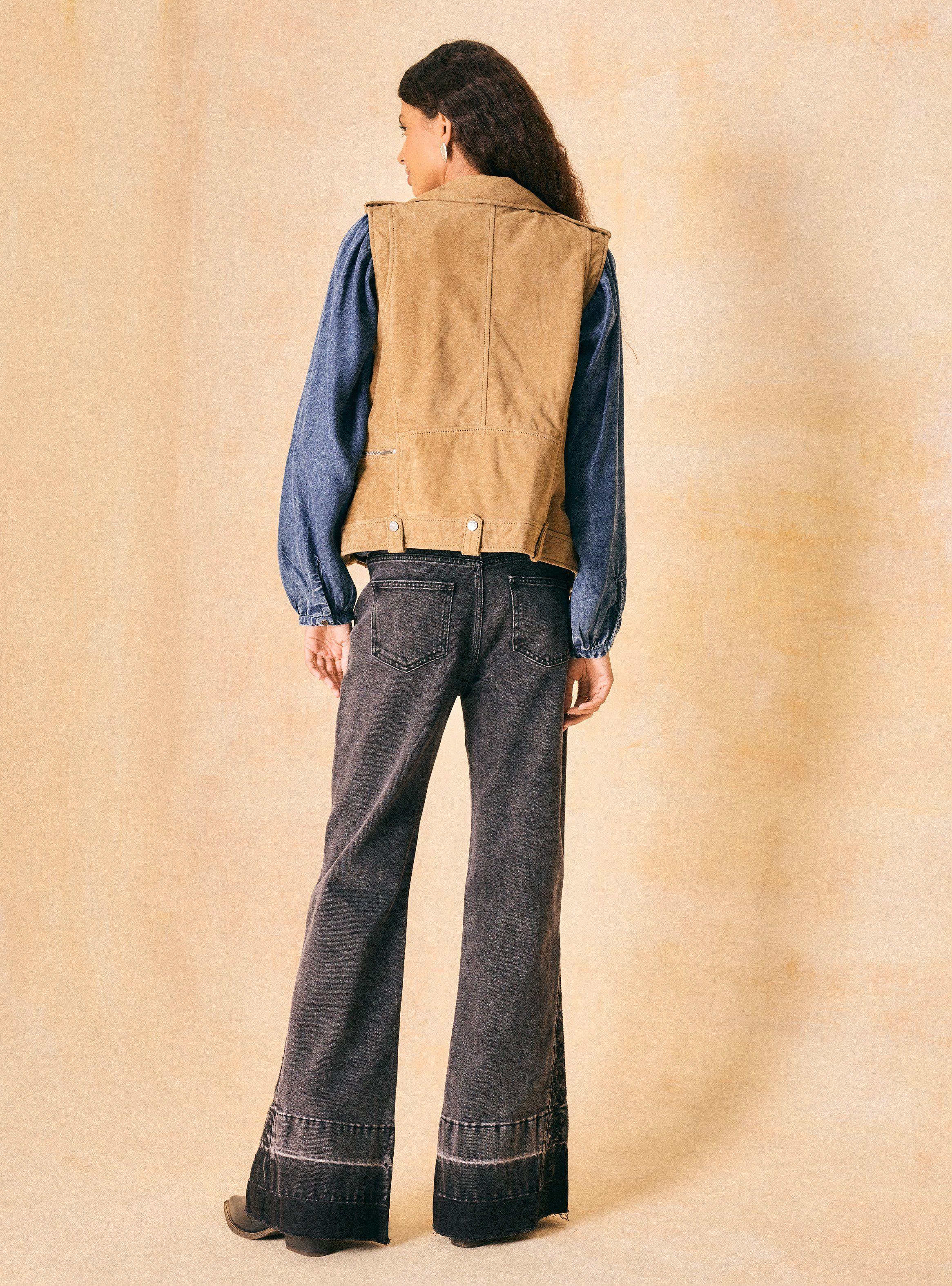 Chaqueta Gamuza Tipo Biker sin Mangas-5