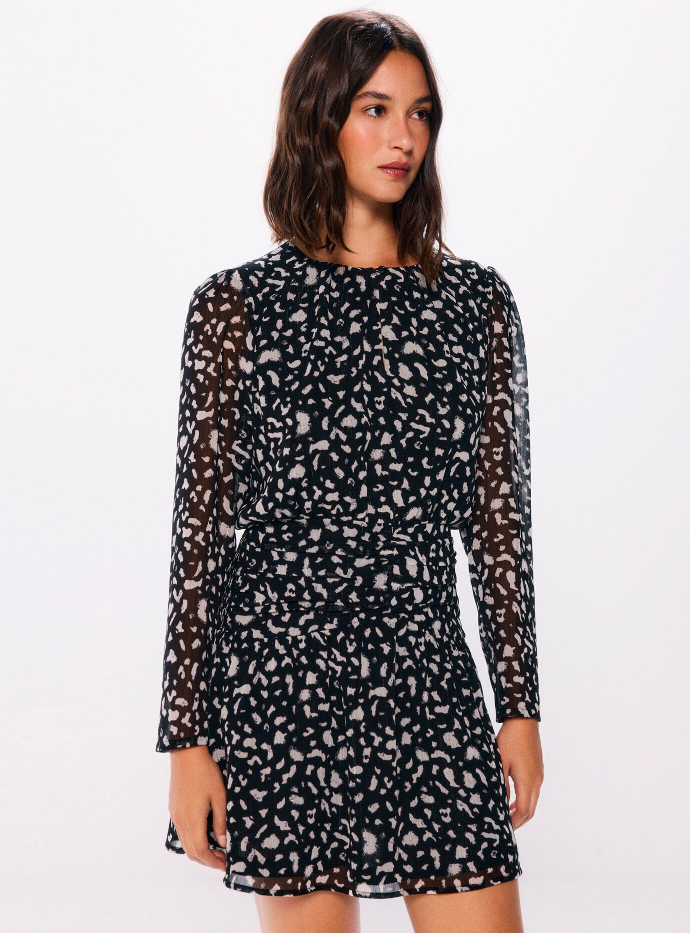 Vestido Corto Gasa Estampado Animal-0
