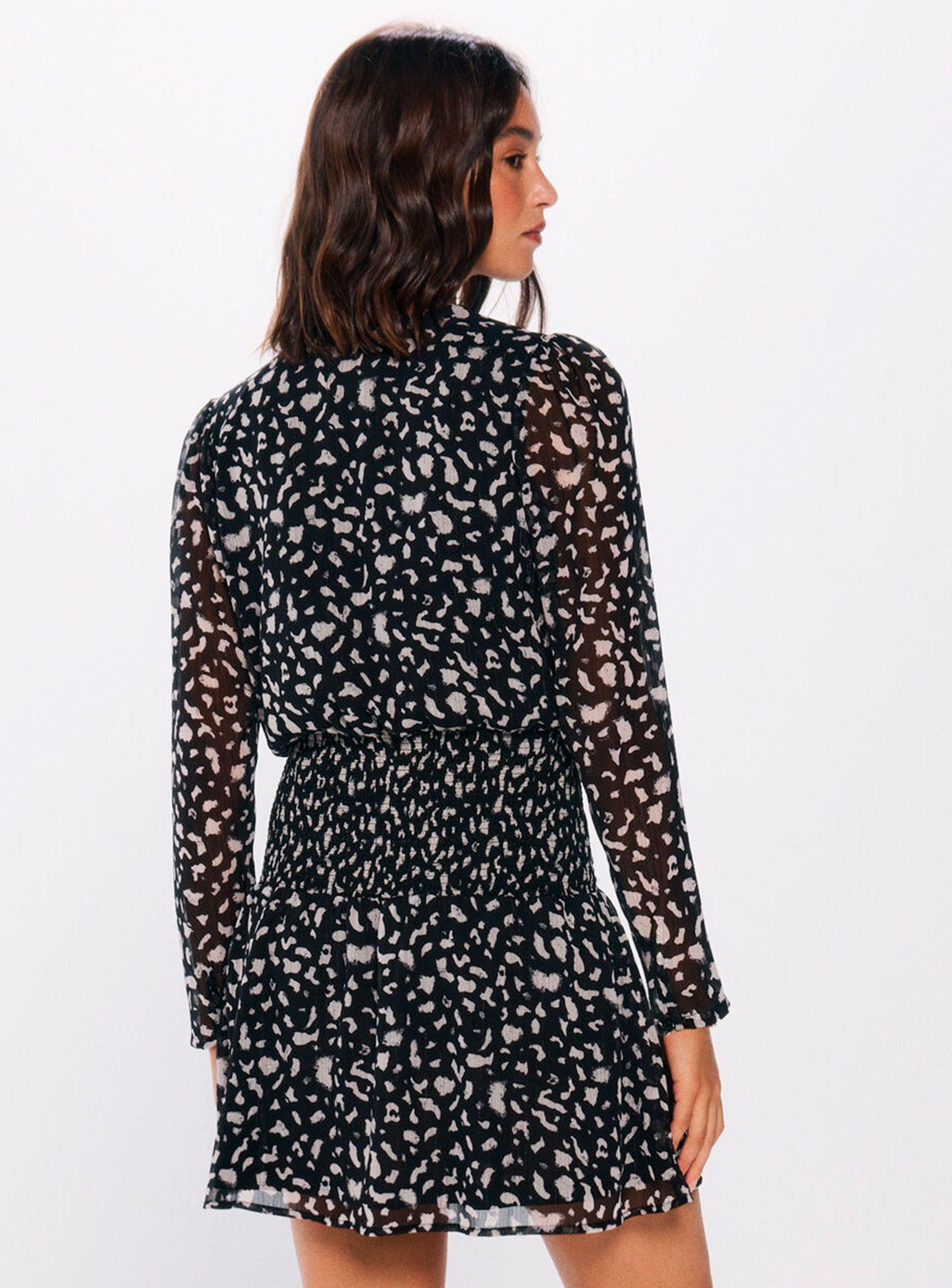 Vestido Corto Gasa Estampado Animal-1