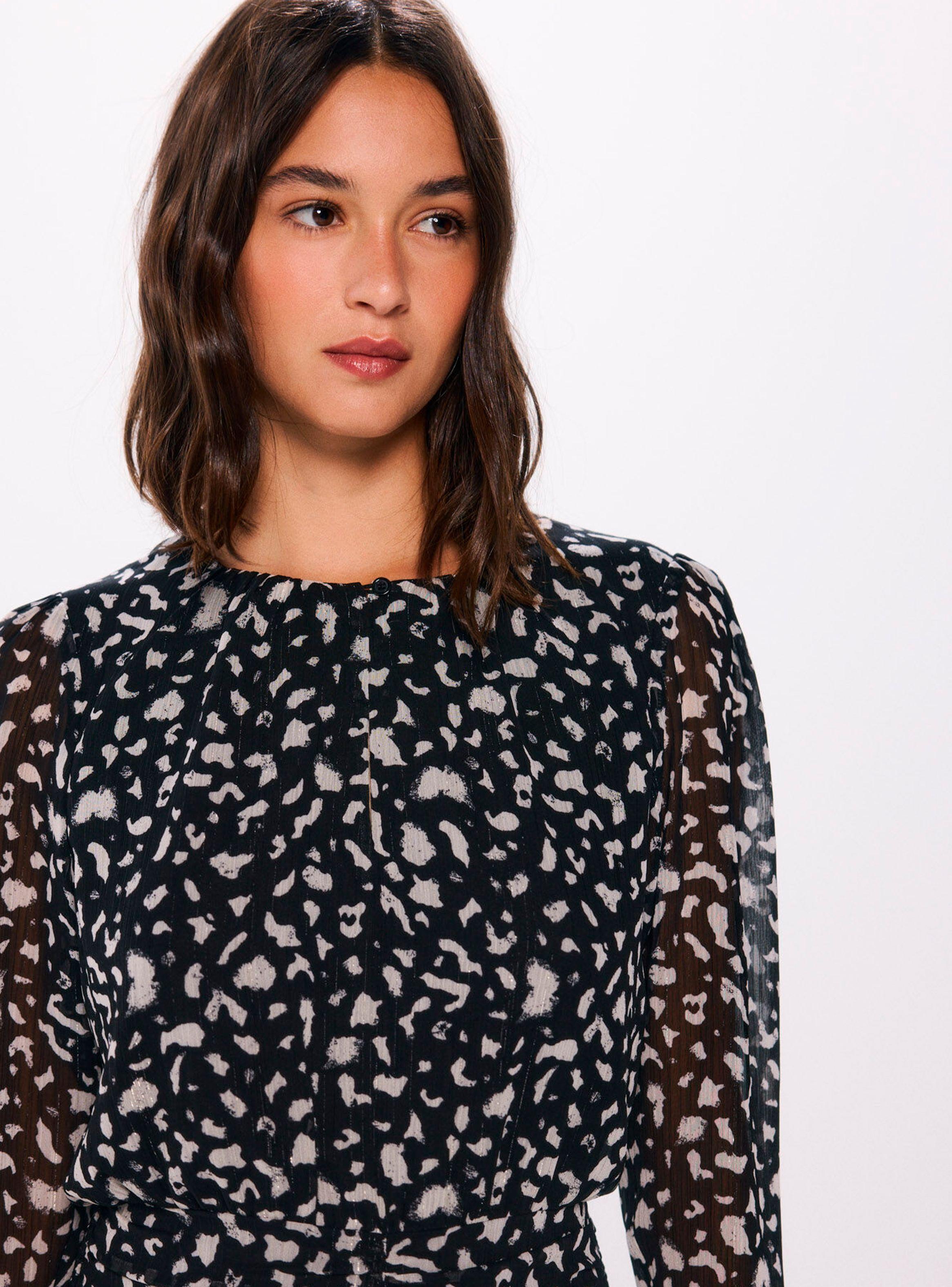 Vestido Corto Gasa Estampado Animal-2