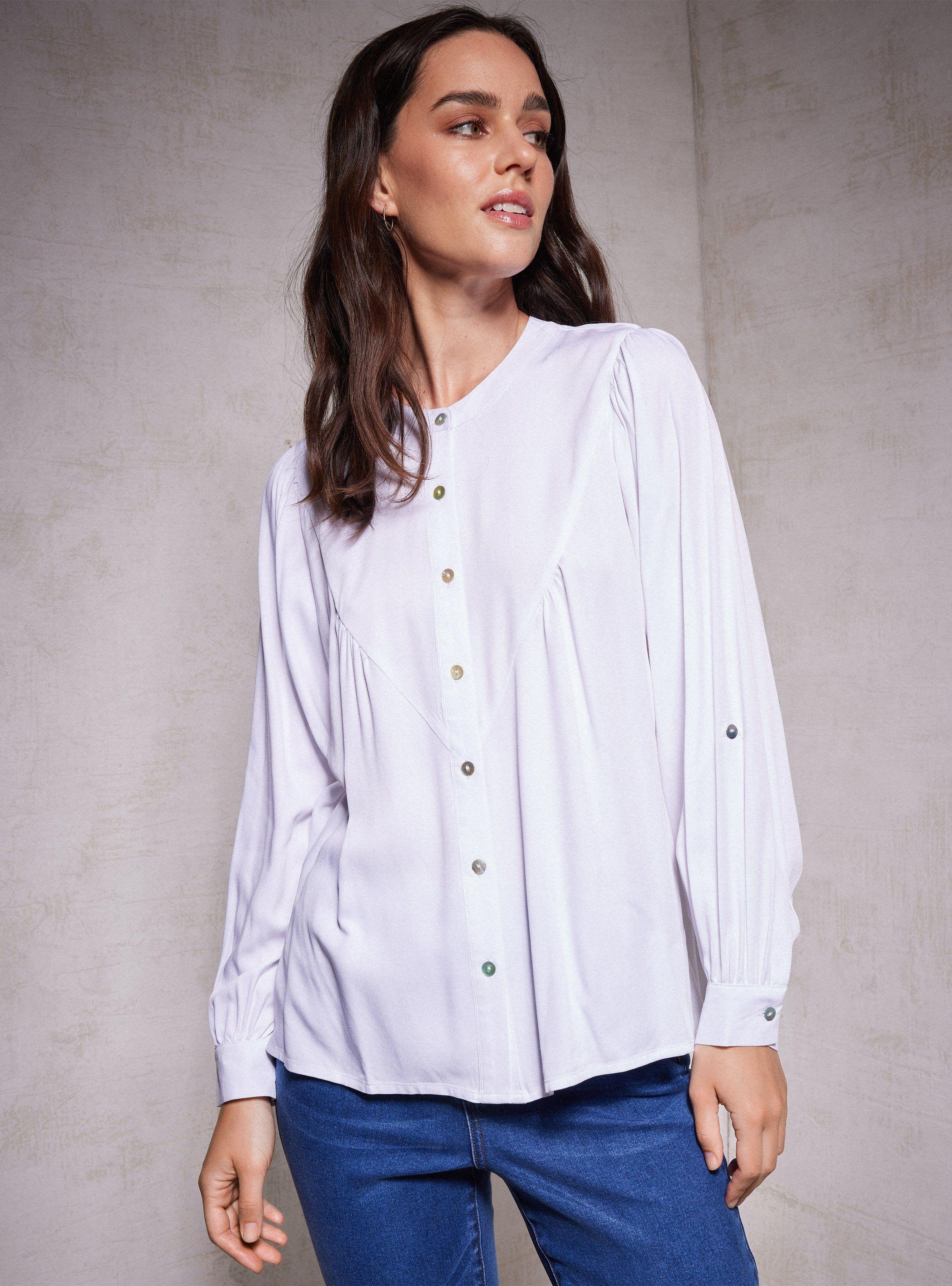 Blusa Cuello Mao Con Corte En Pecho-0