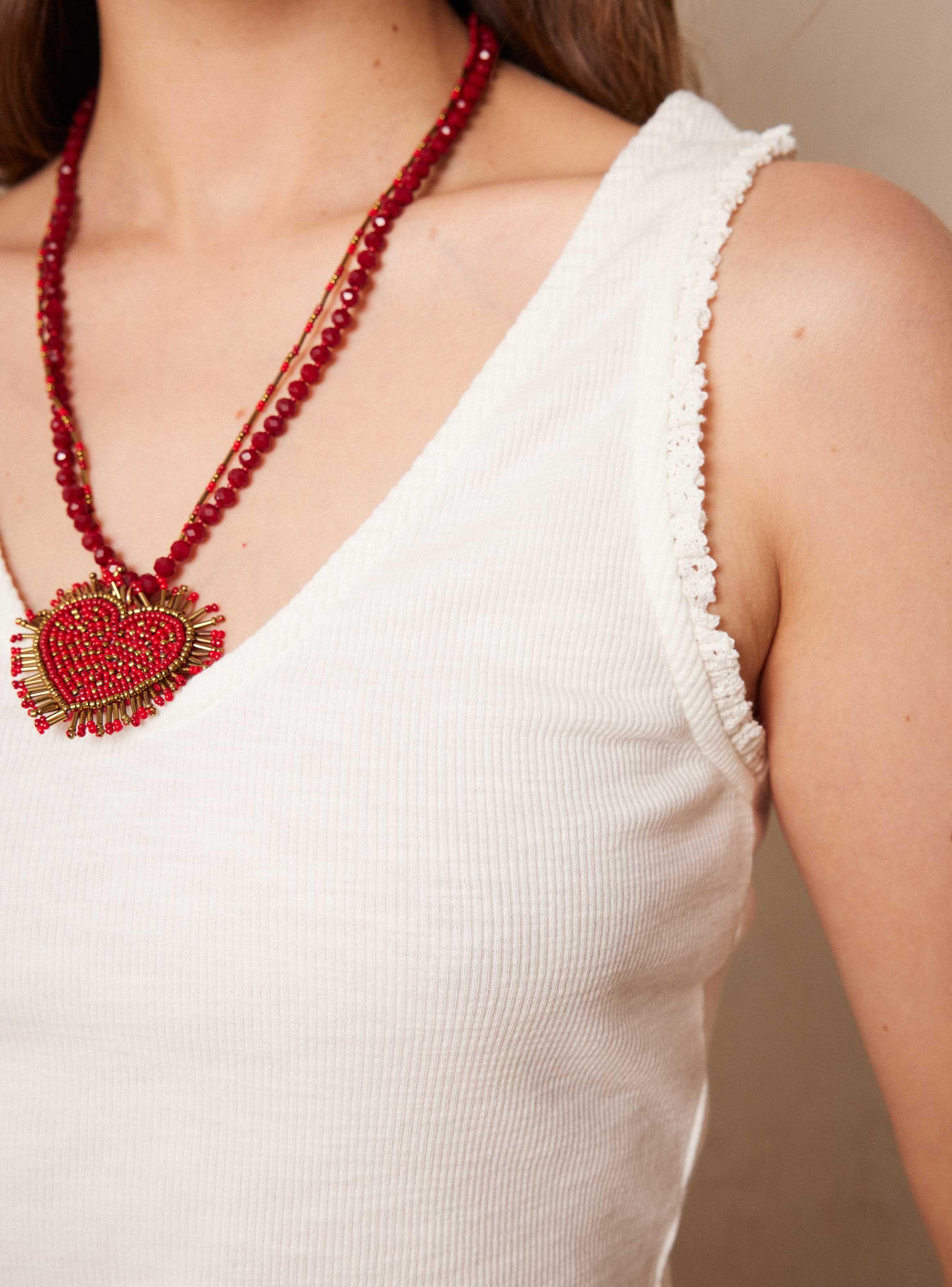 Polera con Aplicación de Macramé en Escote-3