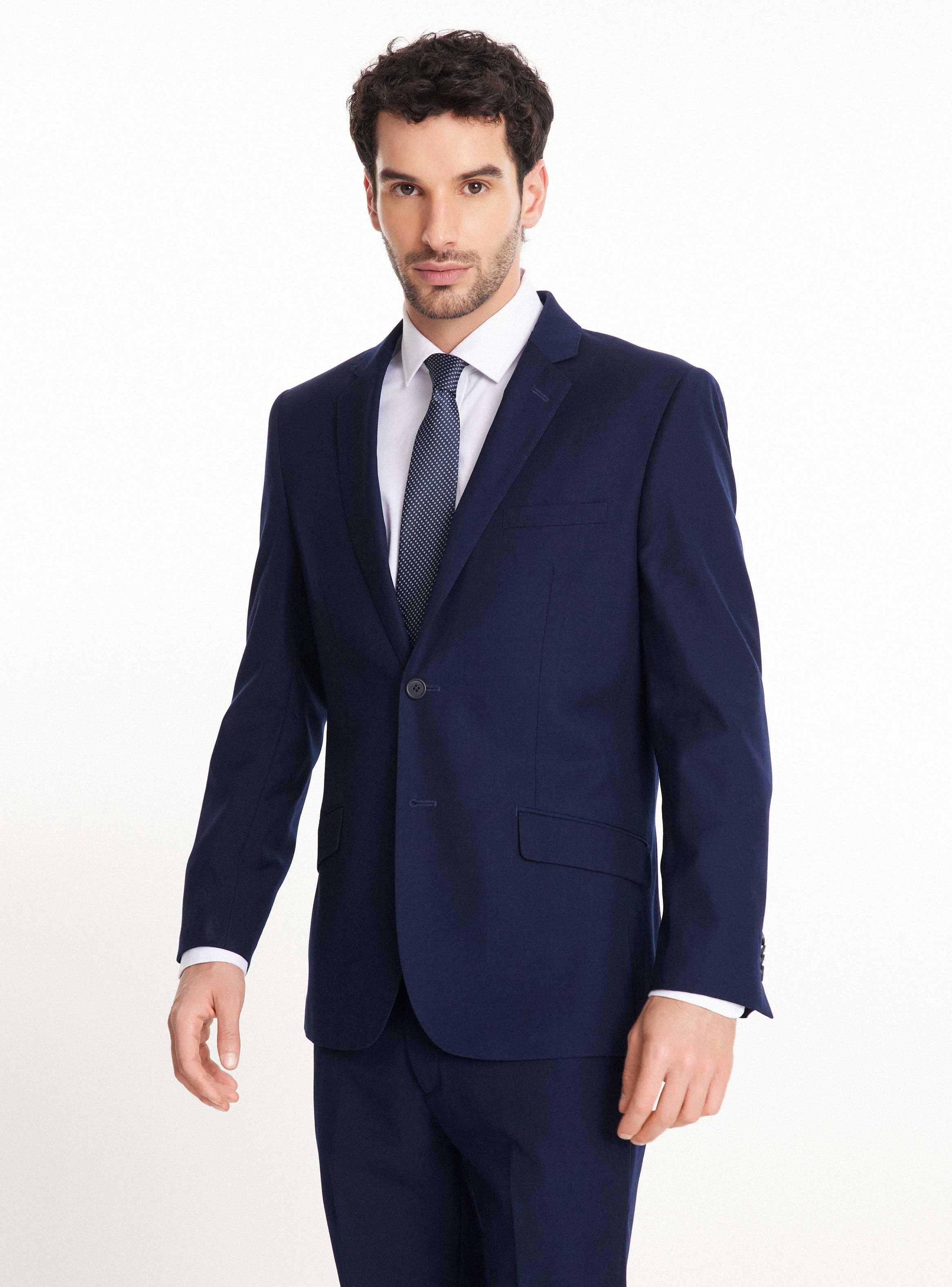 Traje Recto Lana Poliéster Liso-0