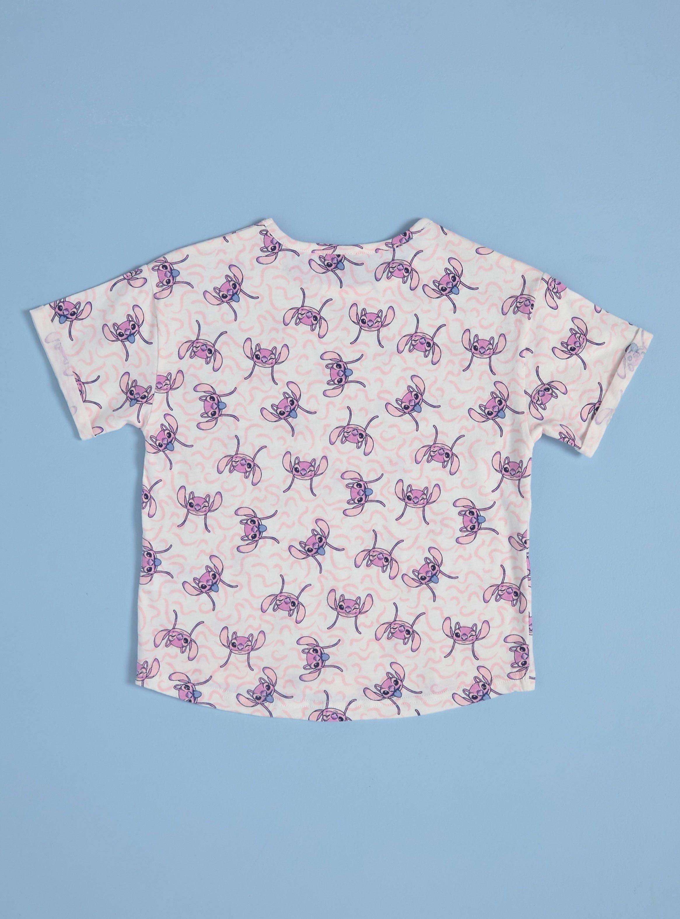 Polera Manga Corta Niña Estampada Stitch & Angel Disney-3