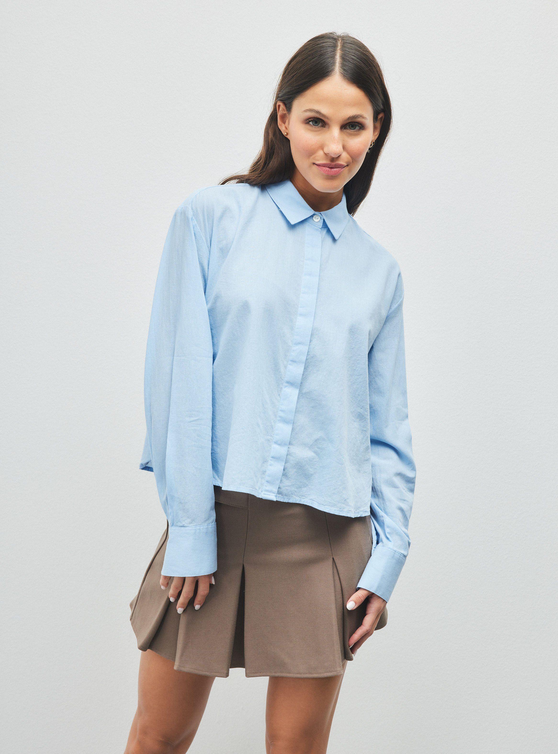 Blusa Cuello Camisero Crop-0