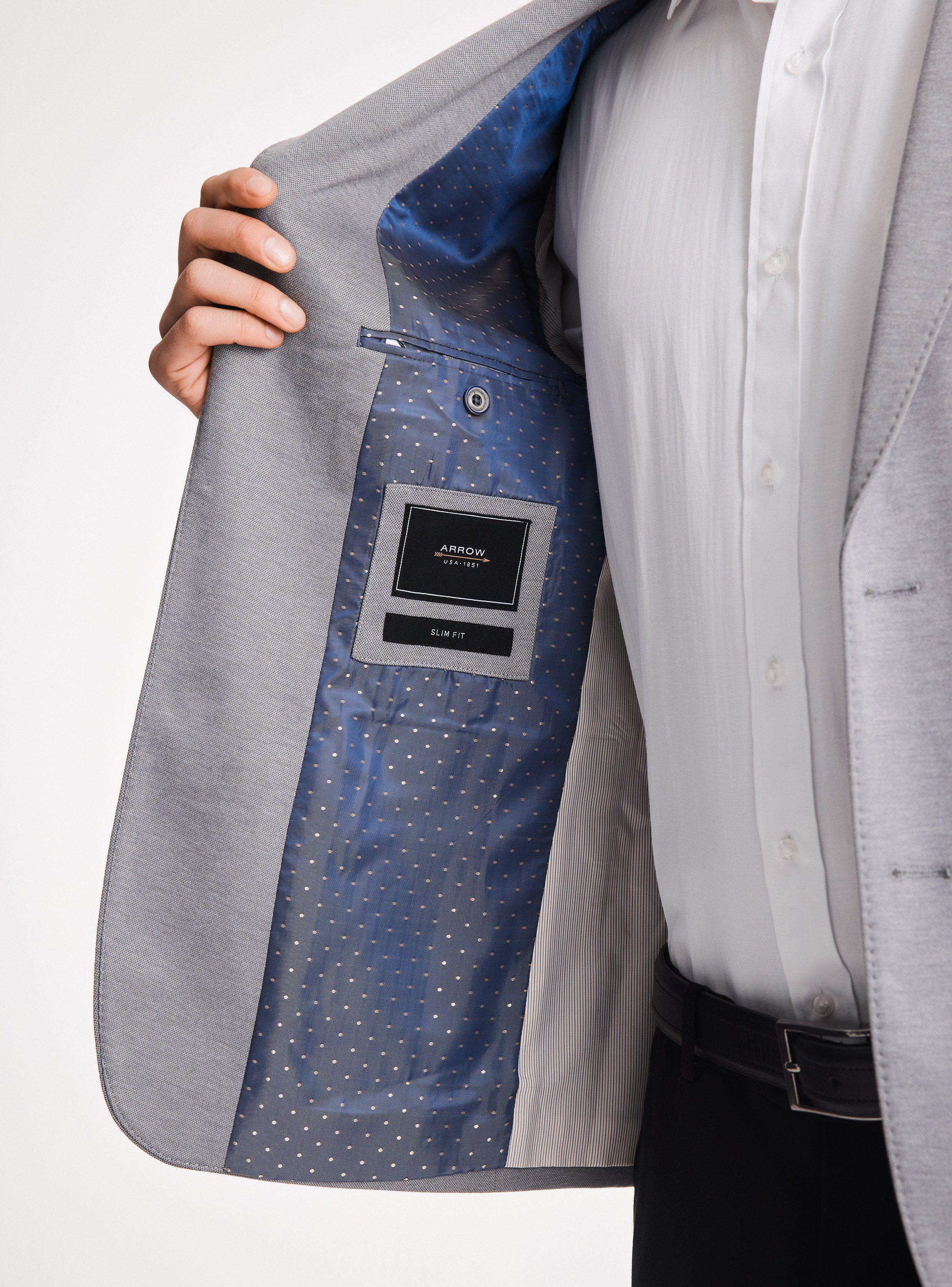 Vestón Recto Slim Fit Tela Knit-3