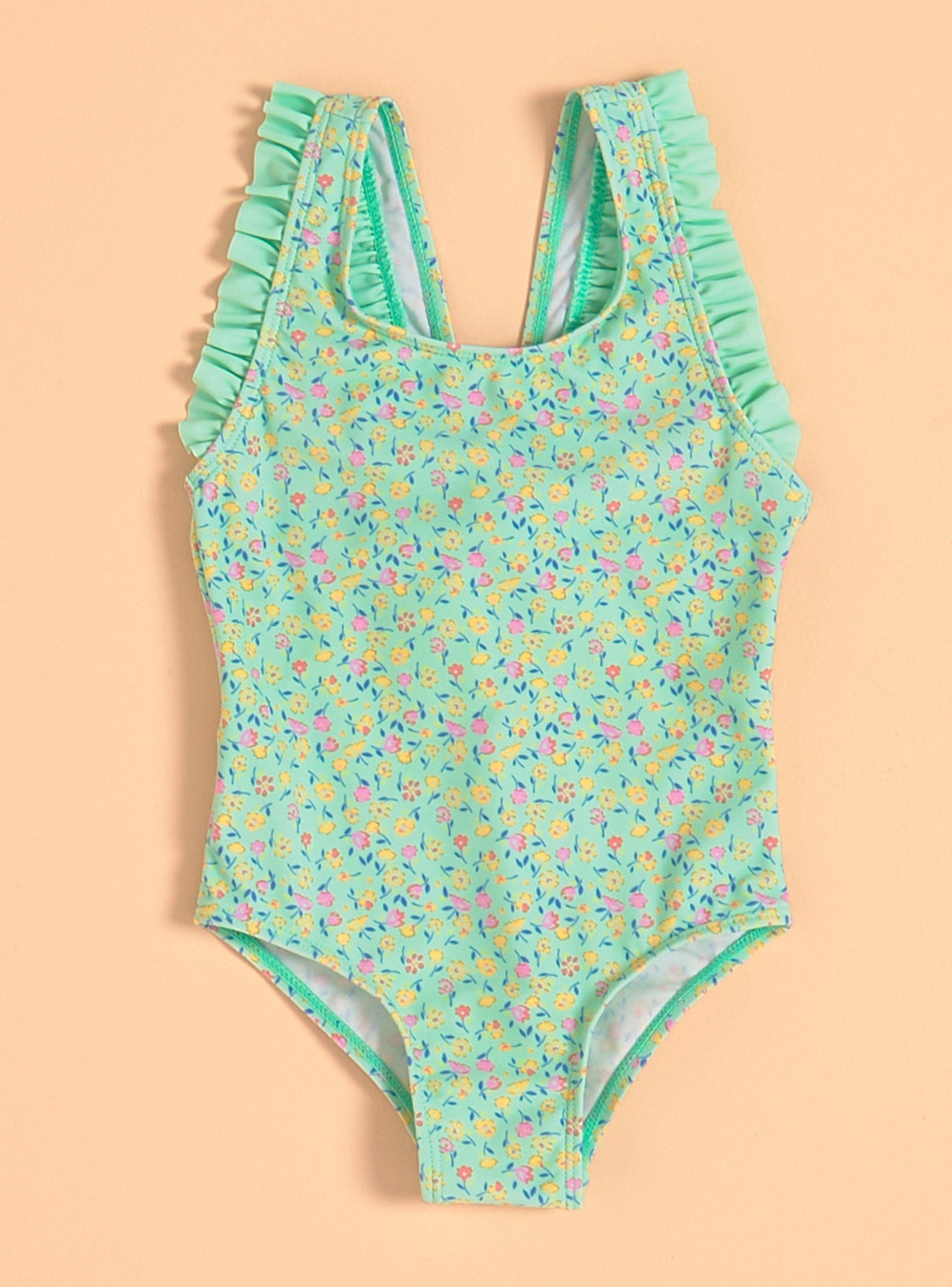 Traje de Baño Estampado con Vuelos-0