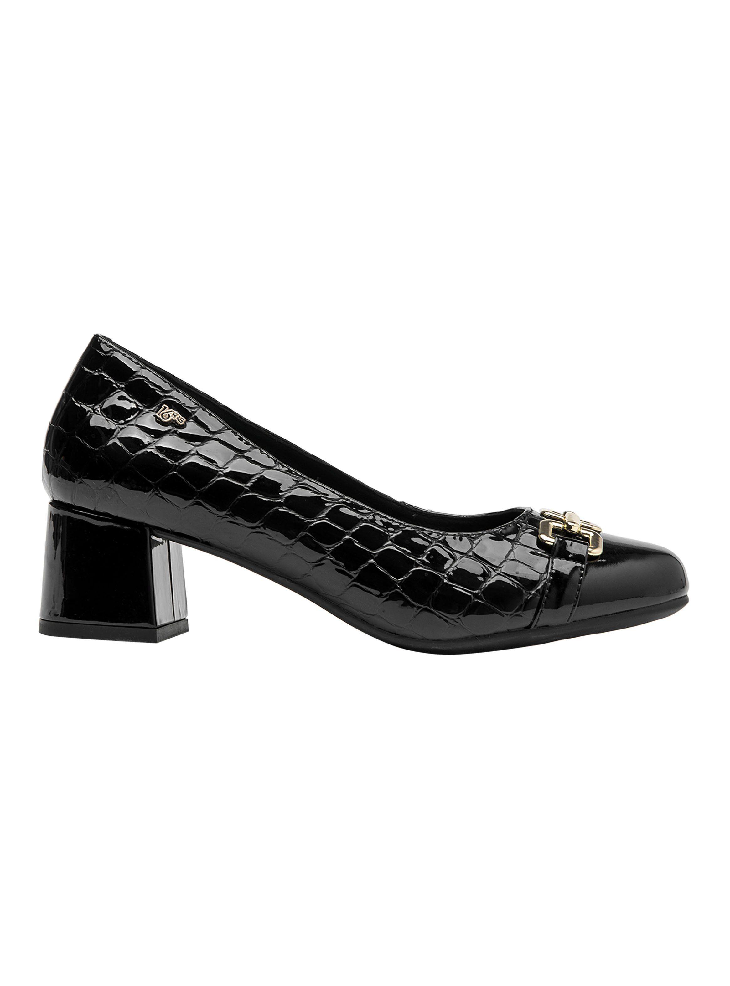 Zapato Casual Cuero Taco Cuadrado Texturado J016 Mujer-0