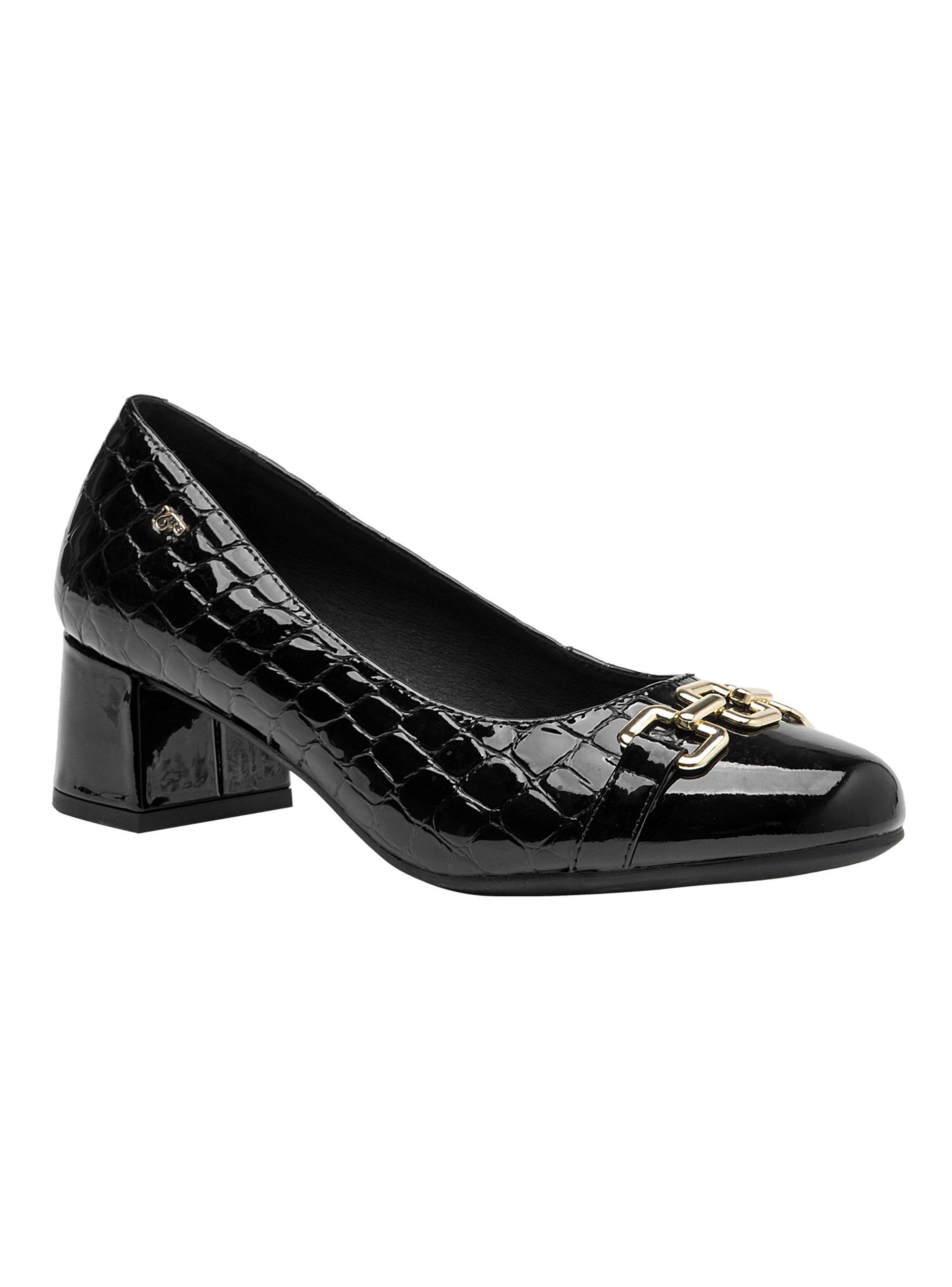 Zapato Casual Cuero Taco Cuadrado Texturado J016 Mujer-1