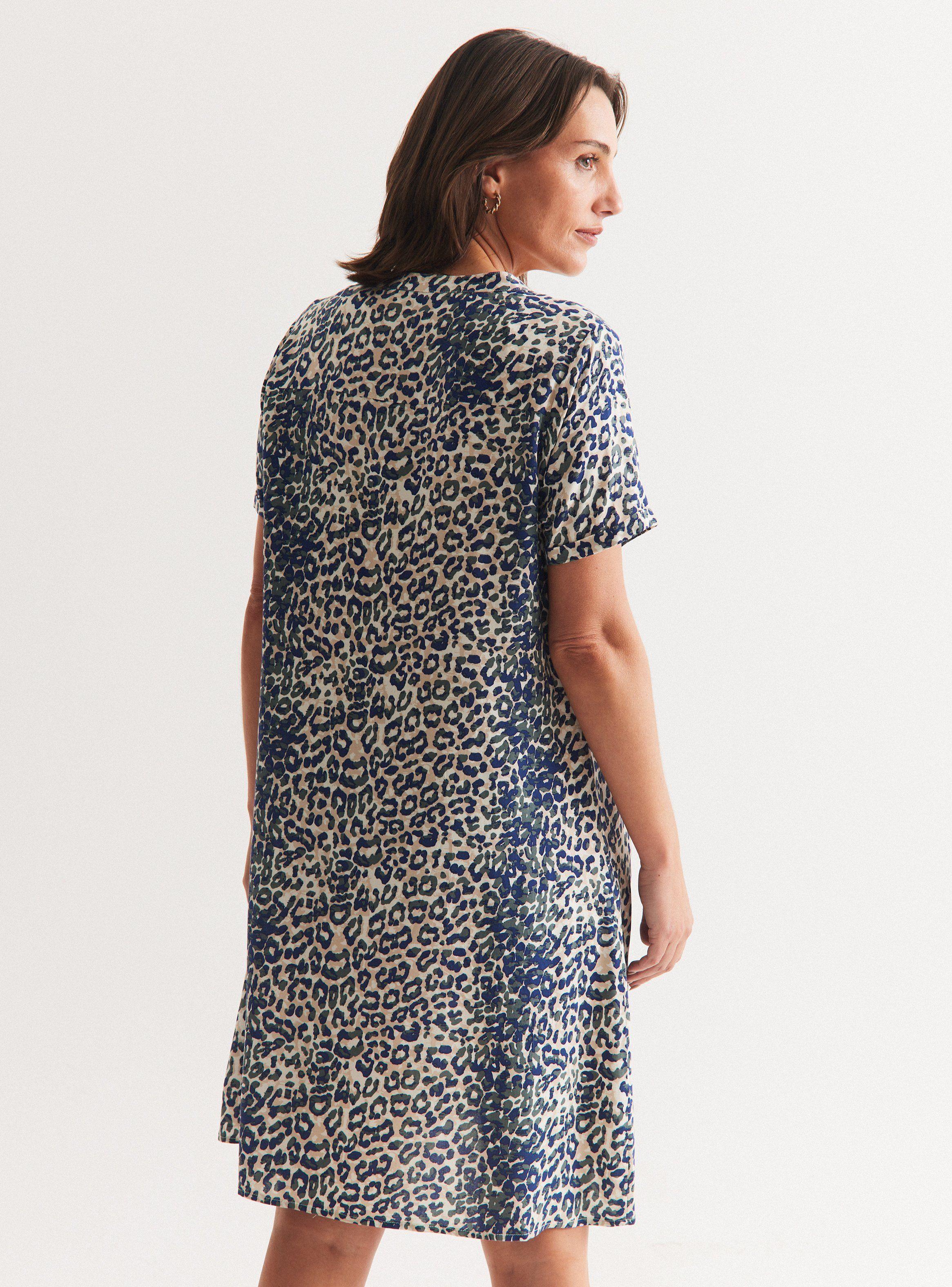 Vestido Camisero Estampado Escote V-1