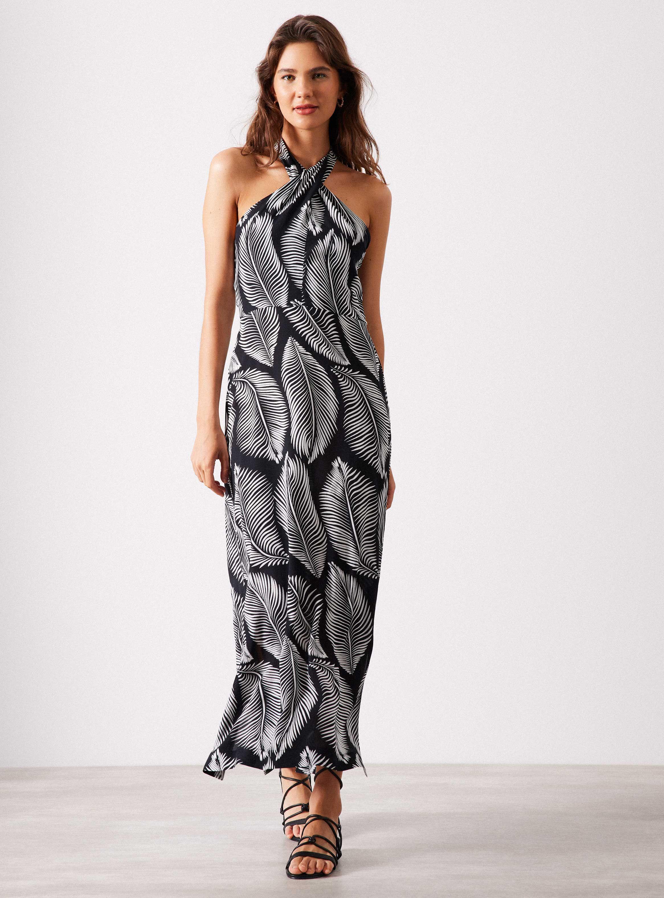 Vestido Escote Halter Cruzado-4