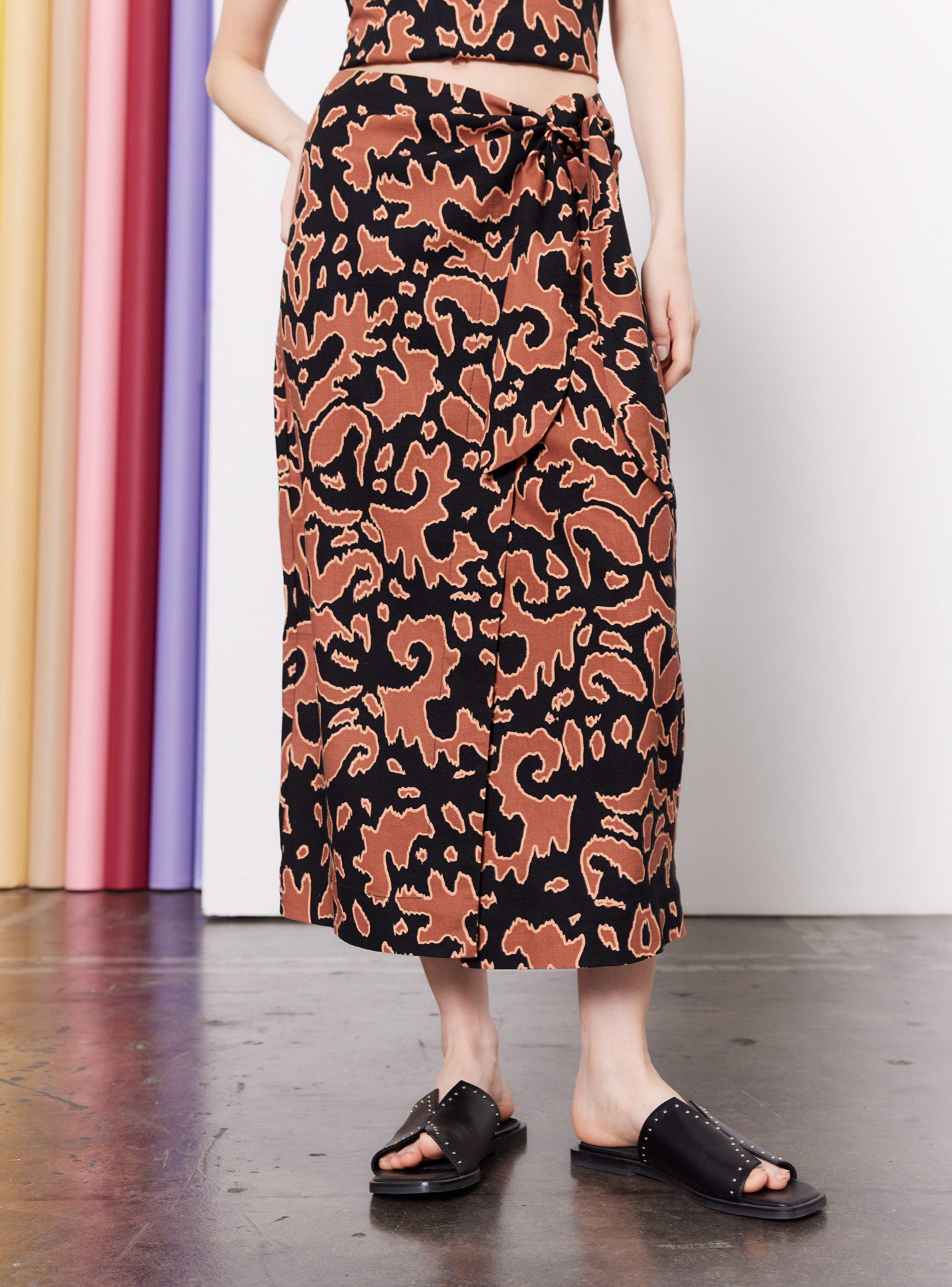 Falda Estampada con Amarra-0
