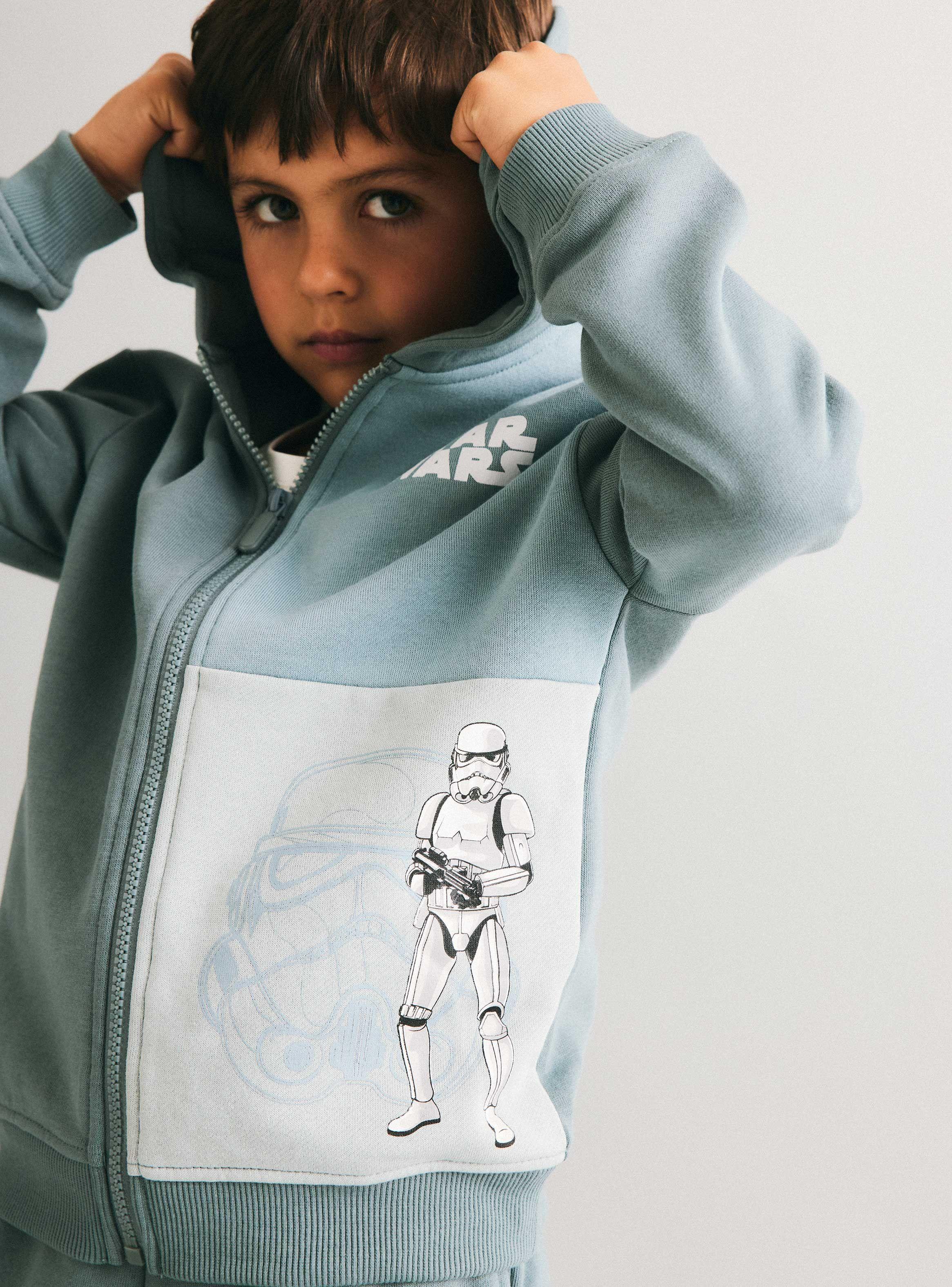 Polerón Abierto Gorro Estampado Star Wars-1