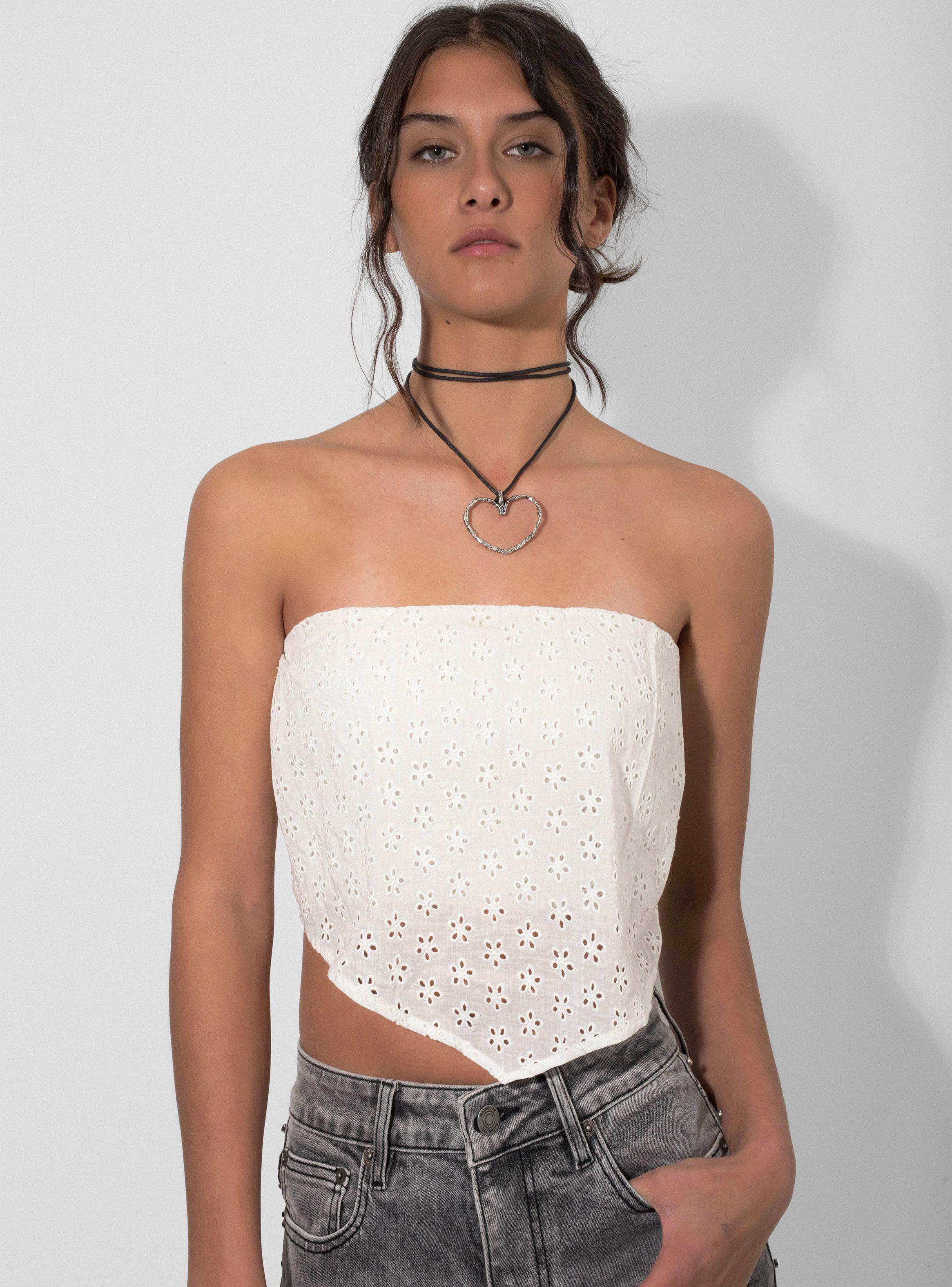 Top Bandana Broderie White-0