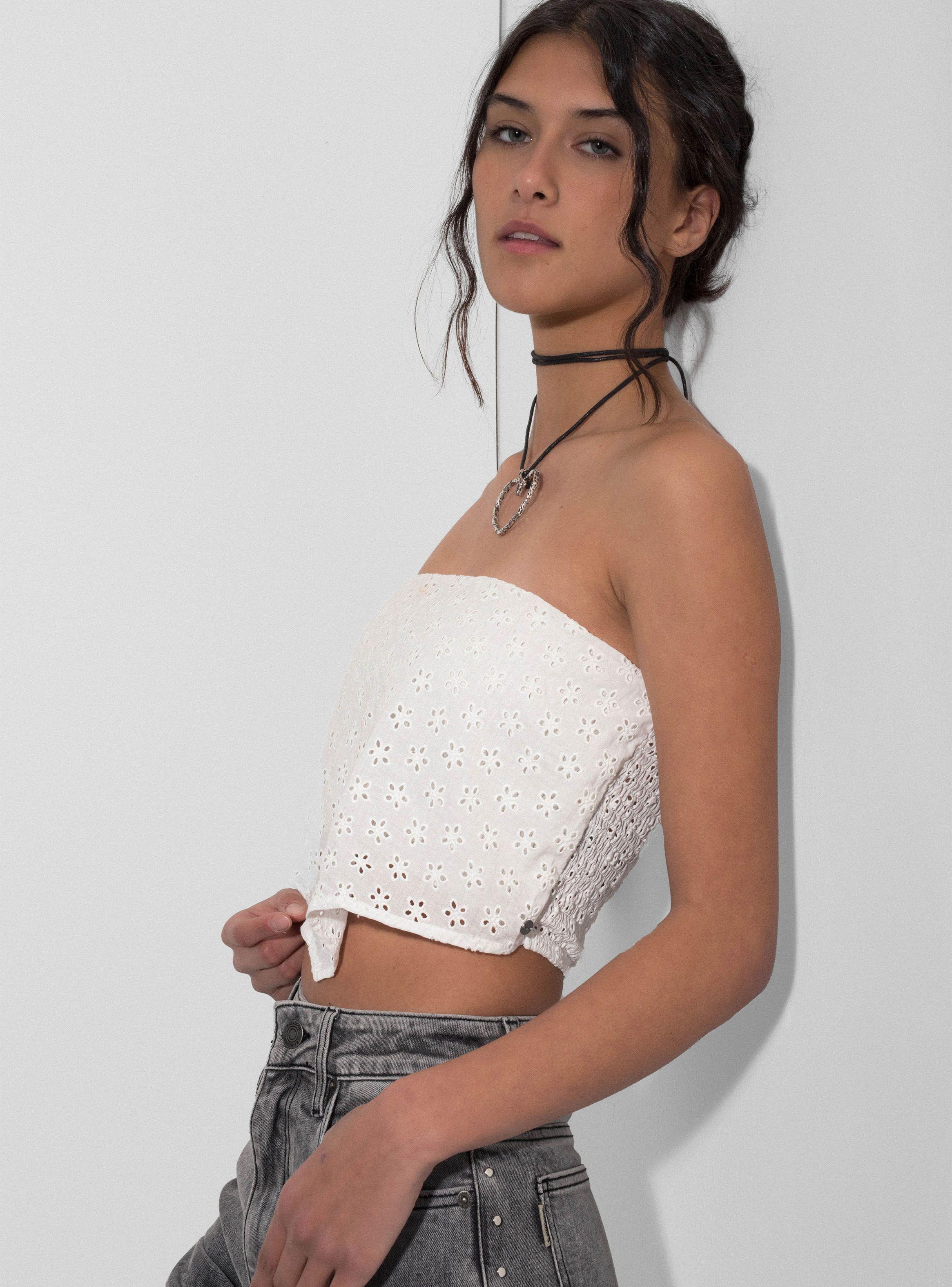 Top Bandana Broderie White-2
