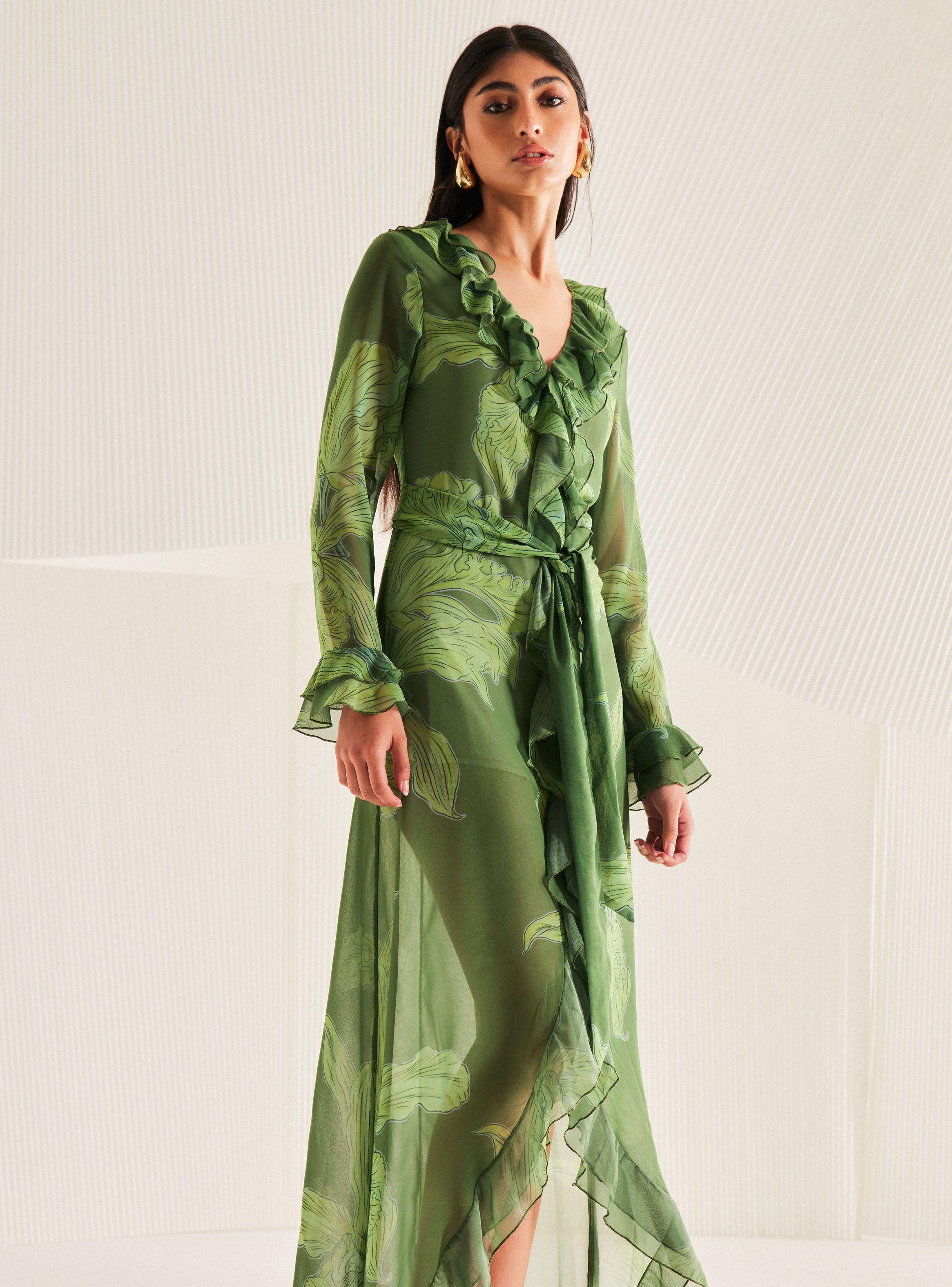 Vestido Colaboración María Guldman Floreado con Vuelos-0