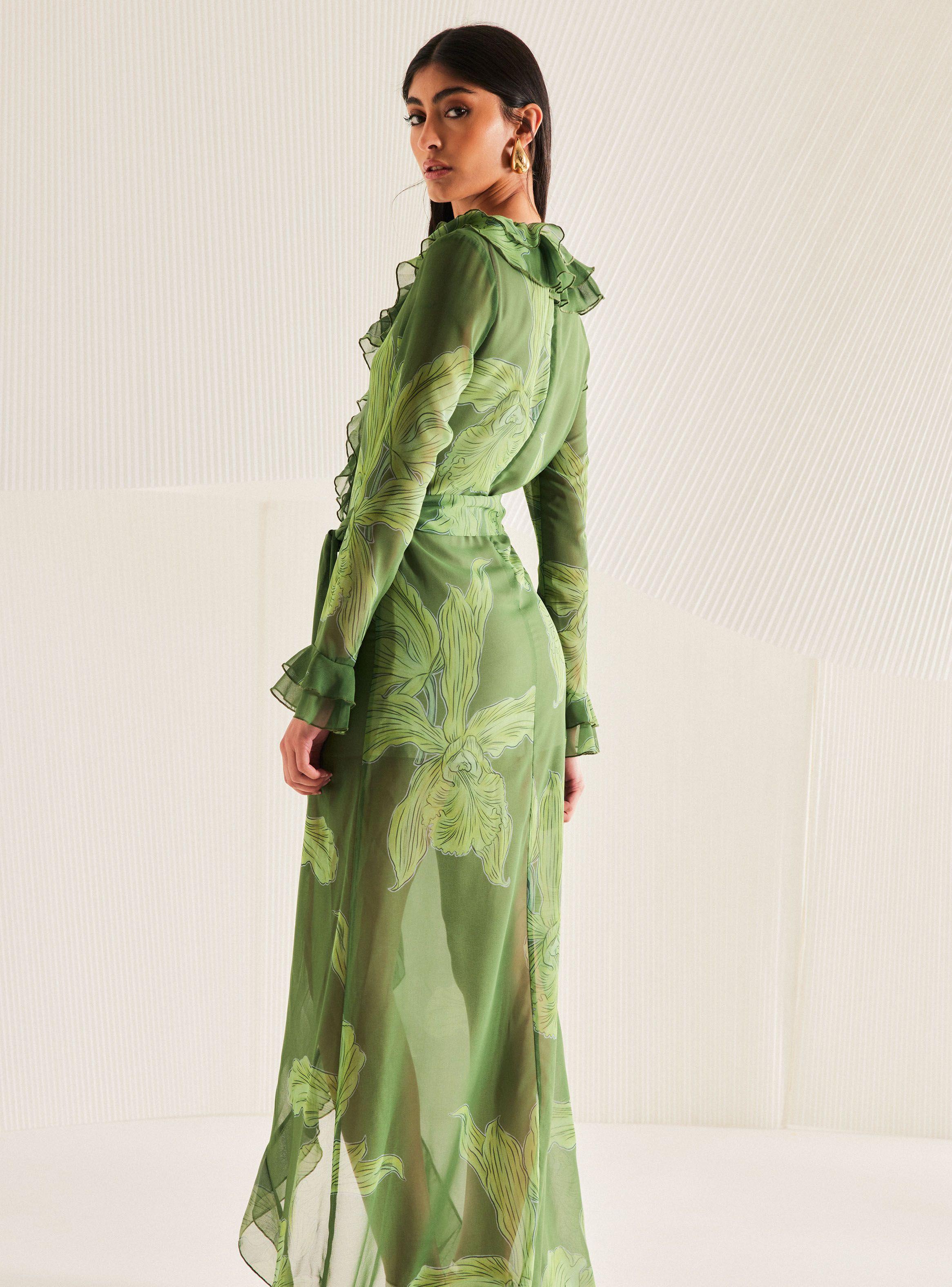 Vestido Colaboración María Guldman Floreado con Vuelos-1