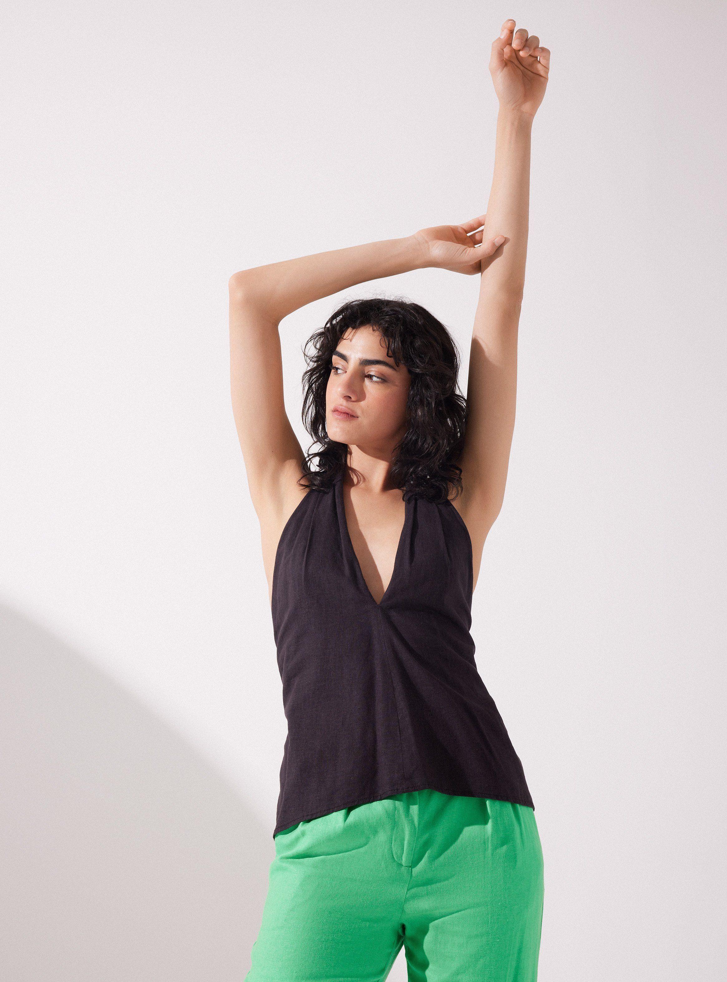 Blusa Lino Espalda Baja-0