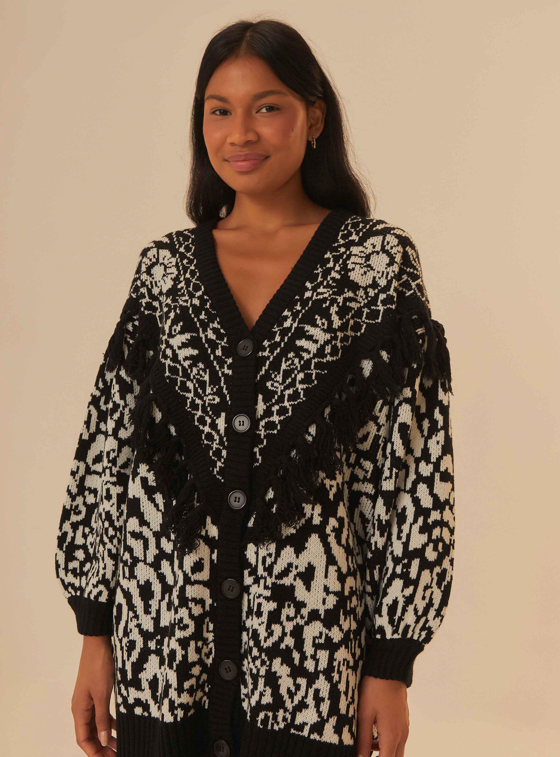 Chaleco Cuello V con Botones Bicolor-0