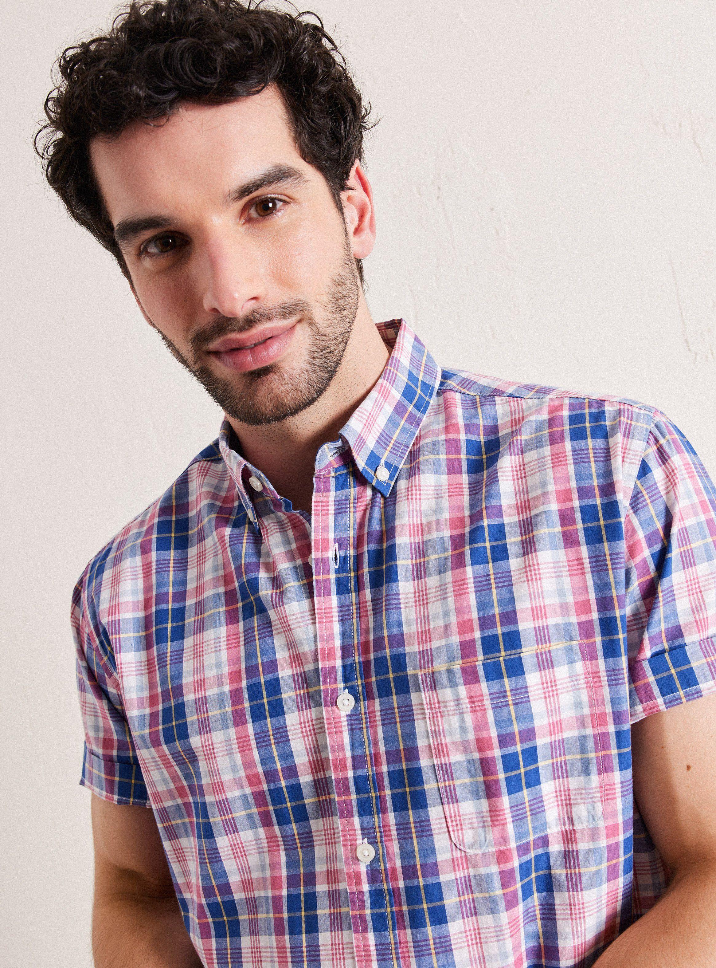 Camisa de Vestir Manga Corta Poplin Cuadros-2