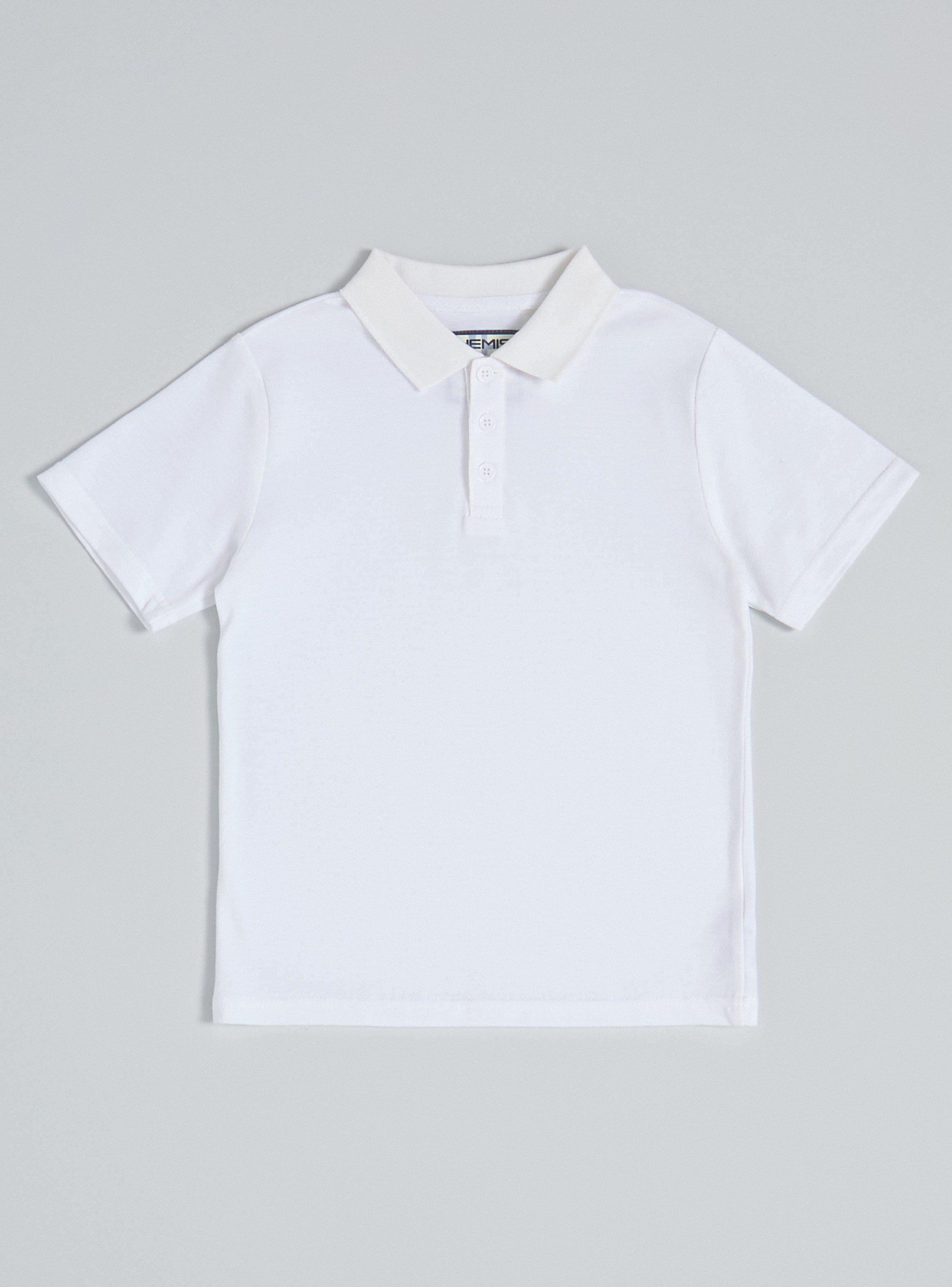 Polera Piqué Manga Corta Blanca Talla 6-8-10-0