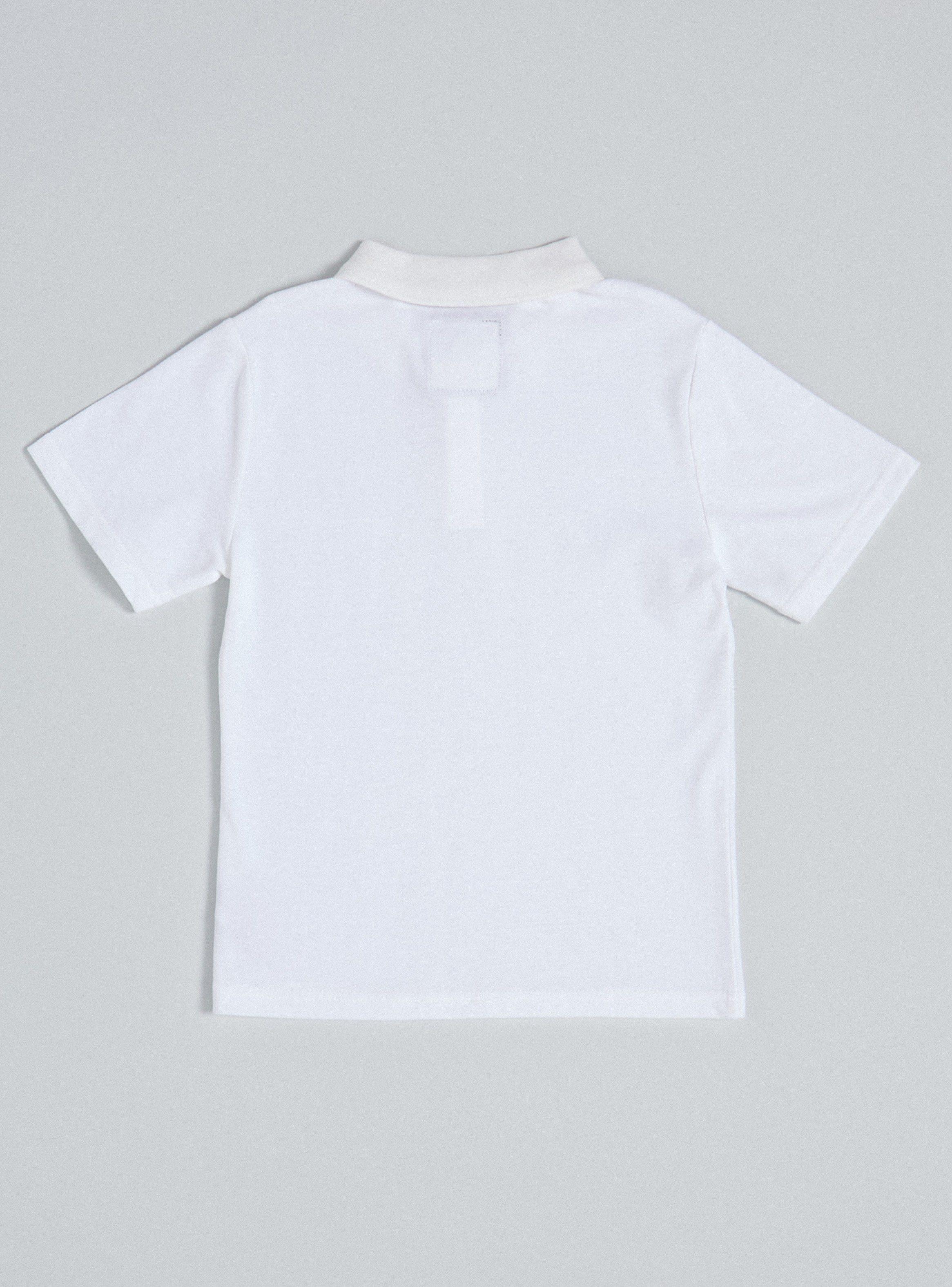 Polera Piqué Manga Corta Blanca Talla 6-8-10-1