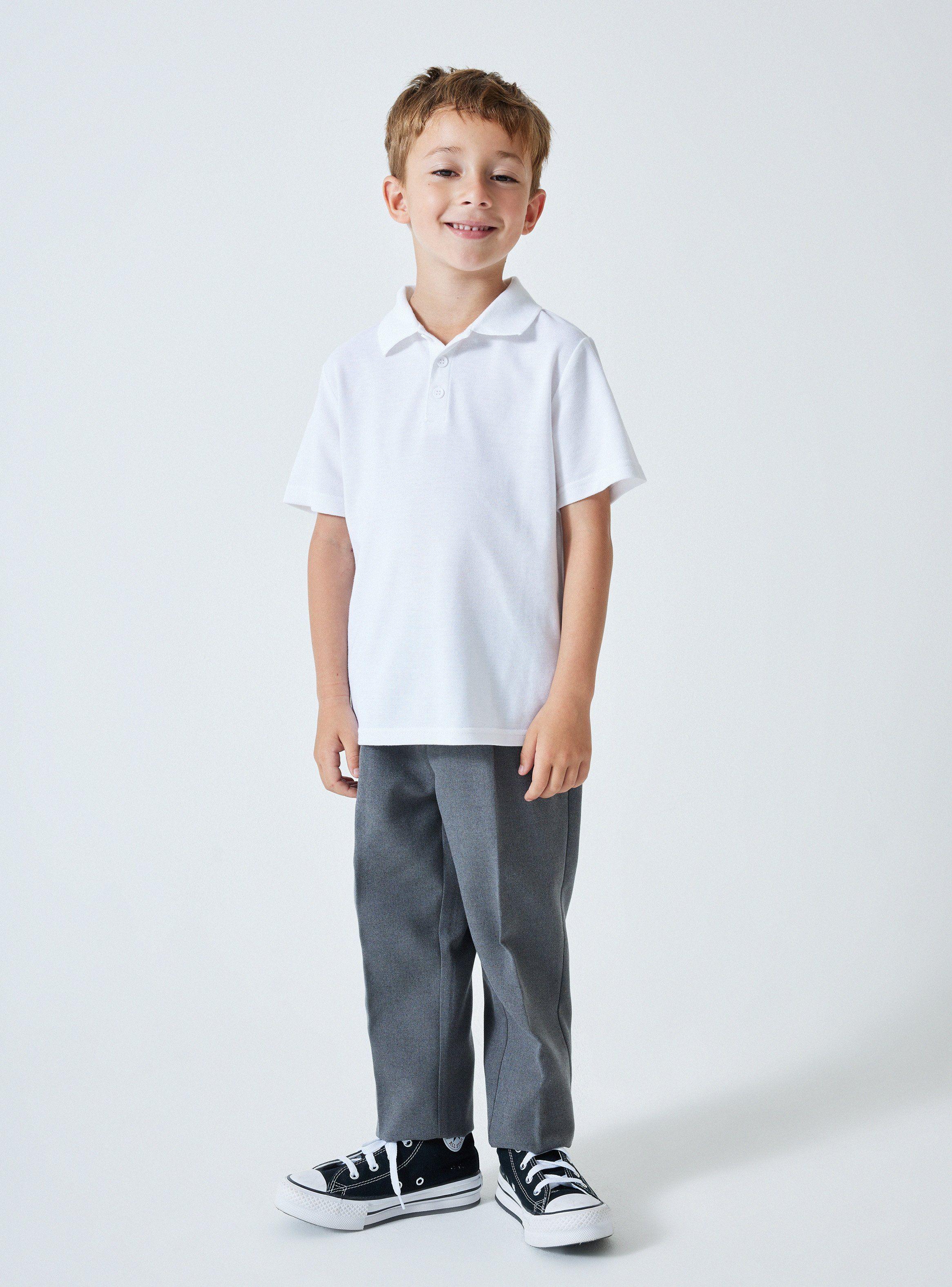 Polera Piqué Manga Corta Blanca Talla 6-8-10-3
