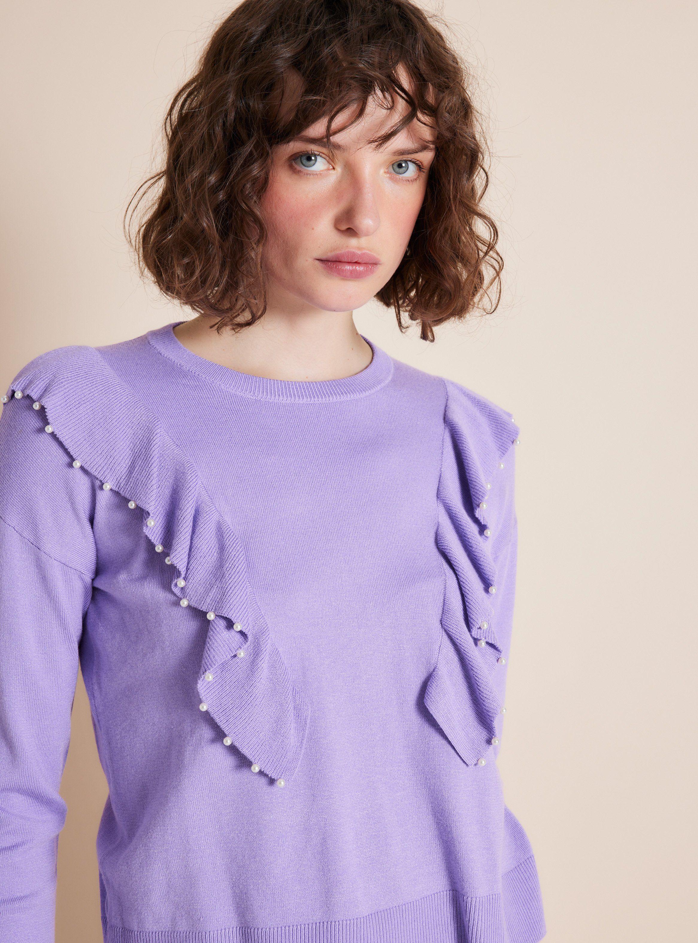Sweater Vuelos con Aplicación Perlas-2