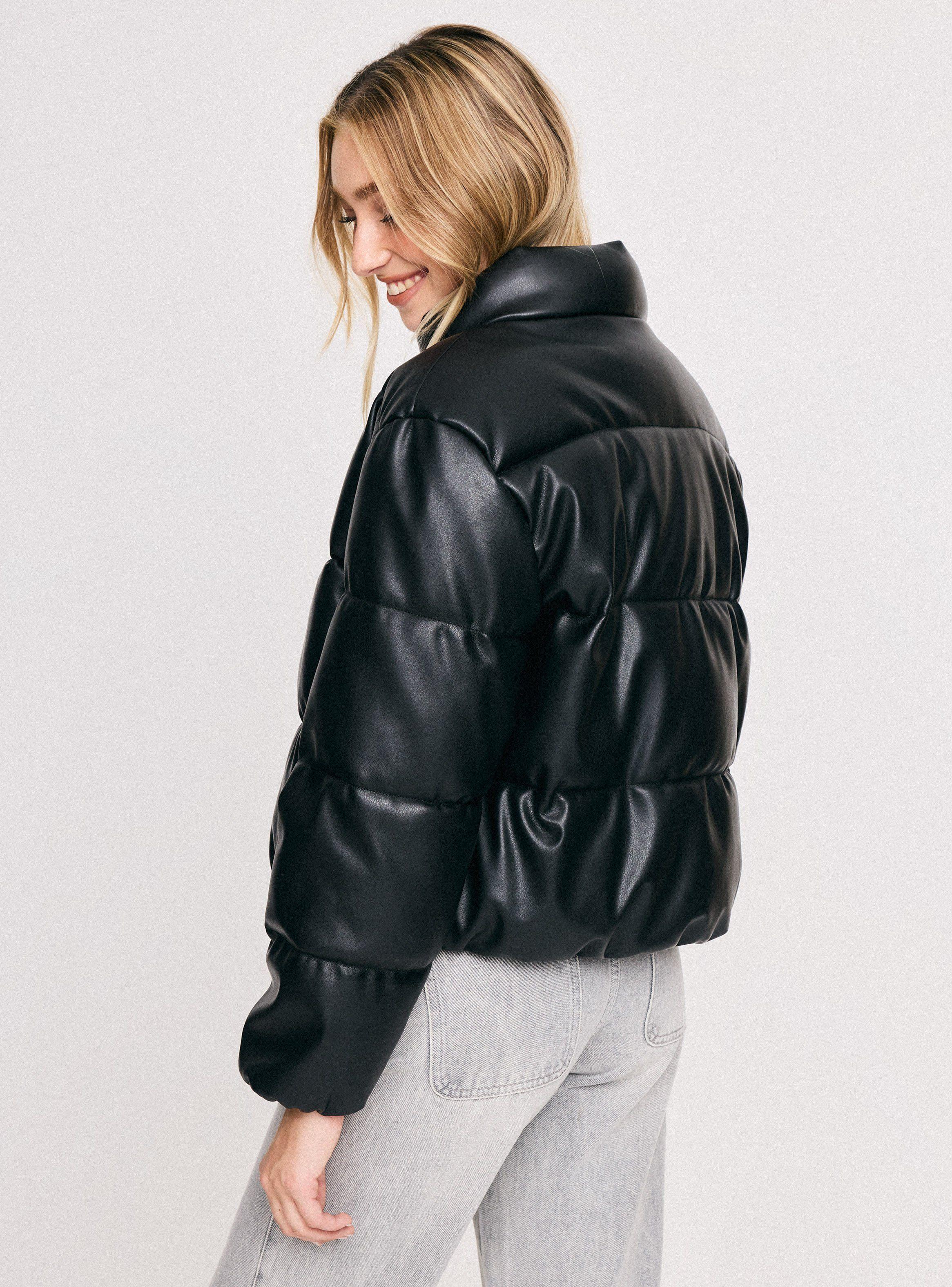 Parka Puffa Efecto Piel con Elástico-1