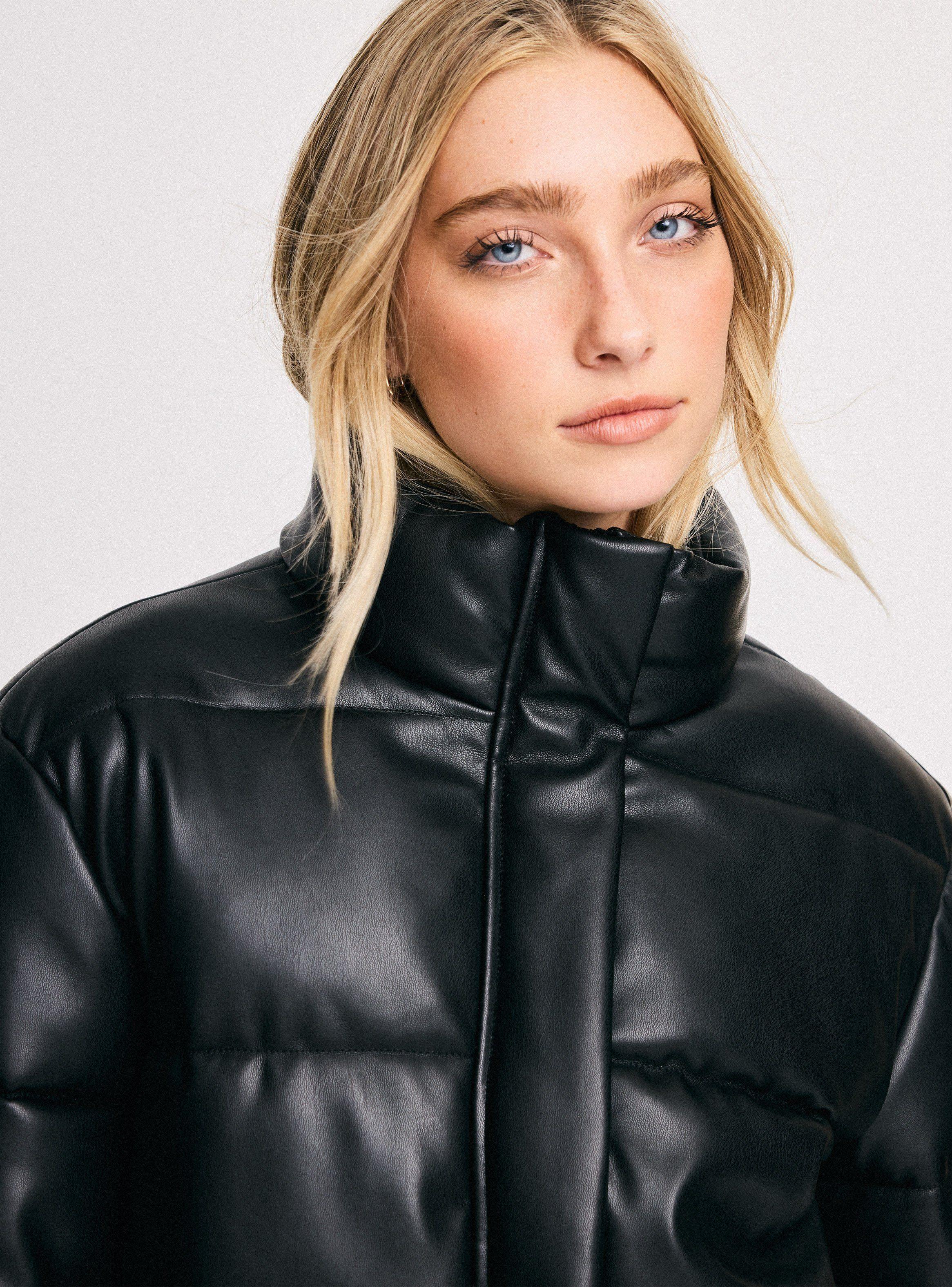 Parka Puffa Efecto Piel con Elástico-3