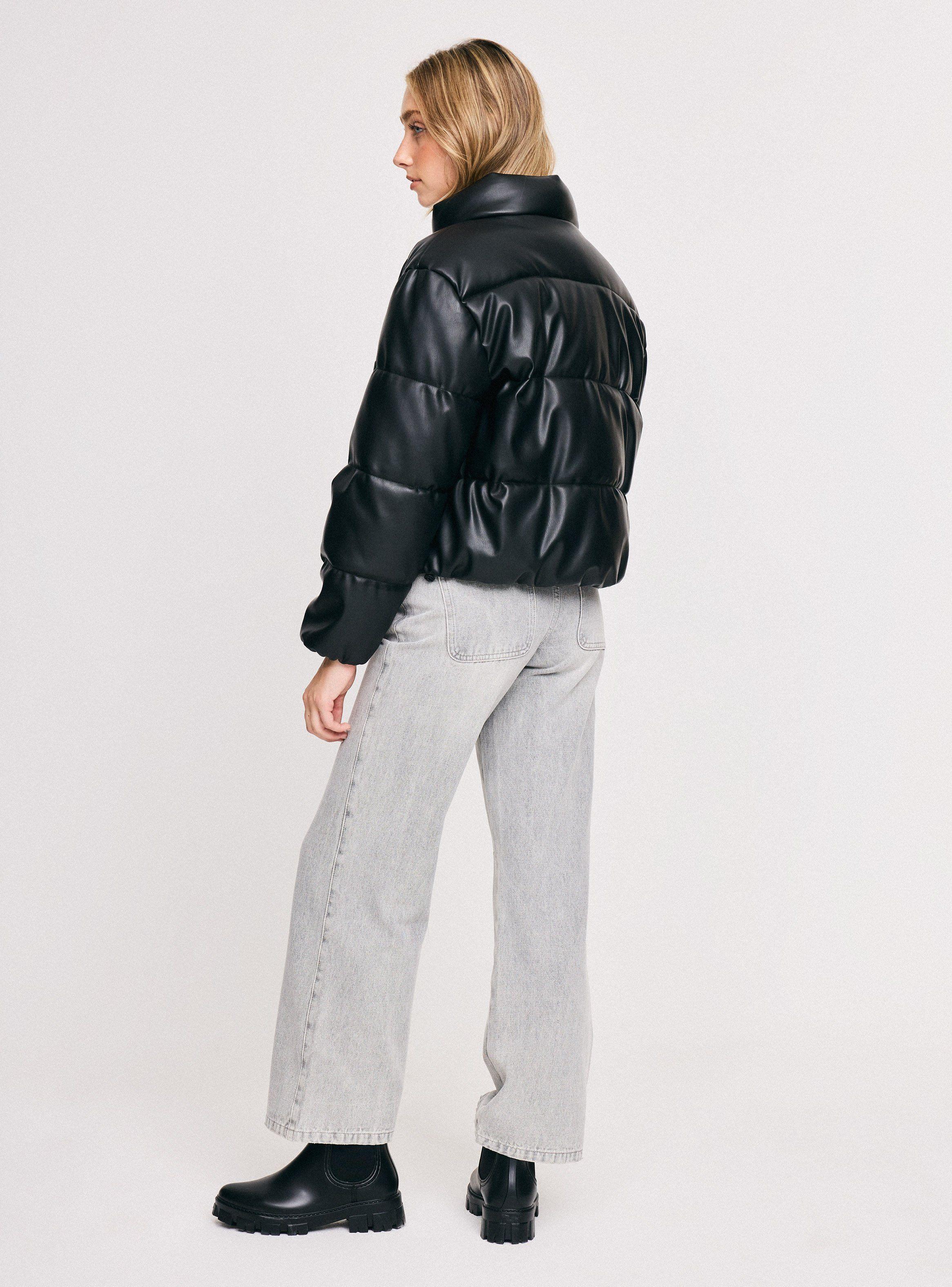 Parka Puffa Efecto Piel con Elástico-5