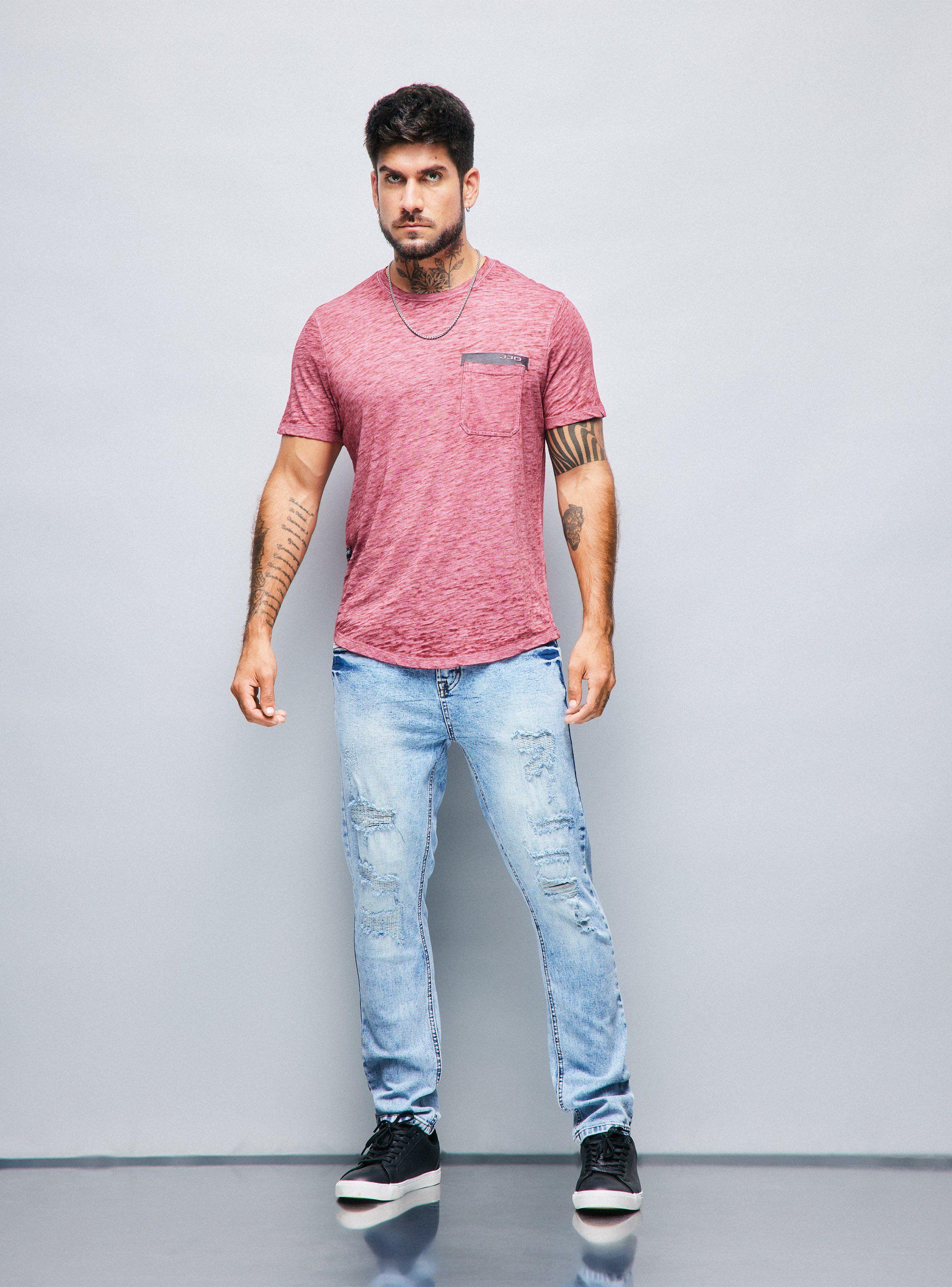 Jeans Lavado Fuerte con Roturas-4