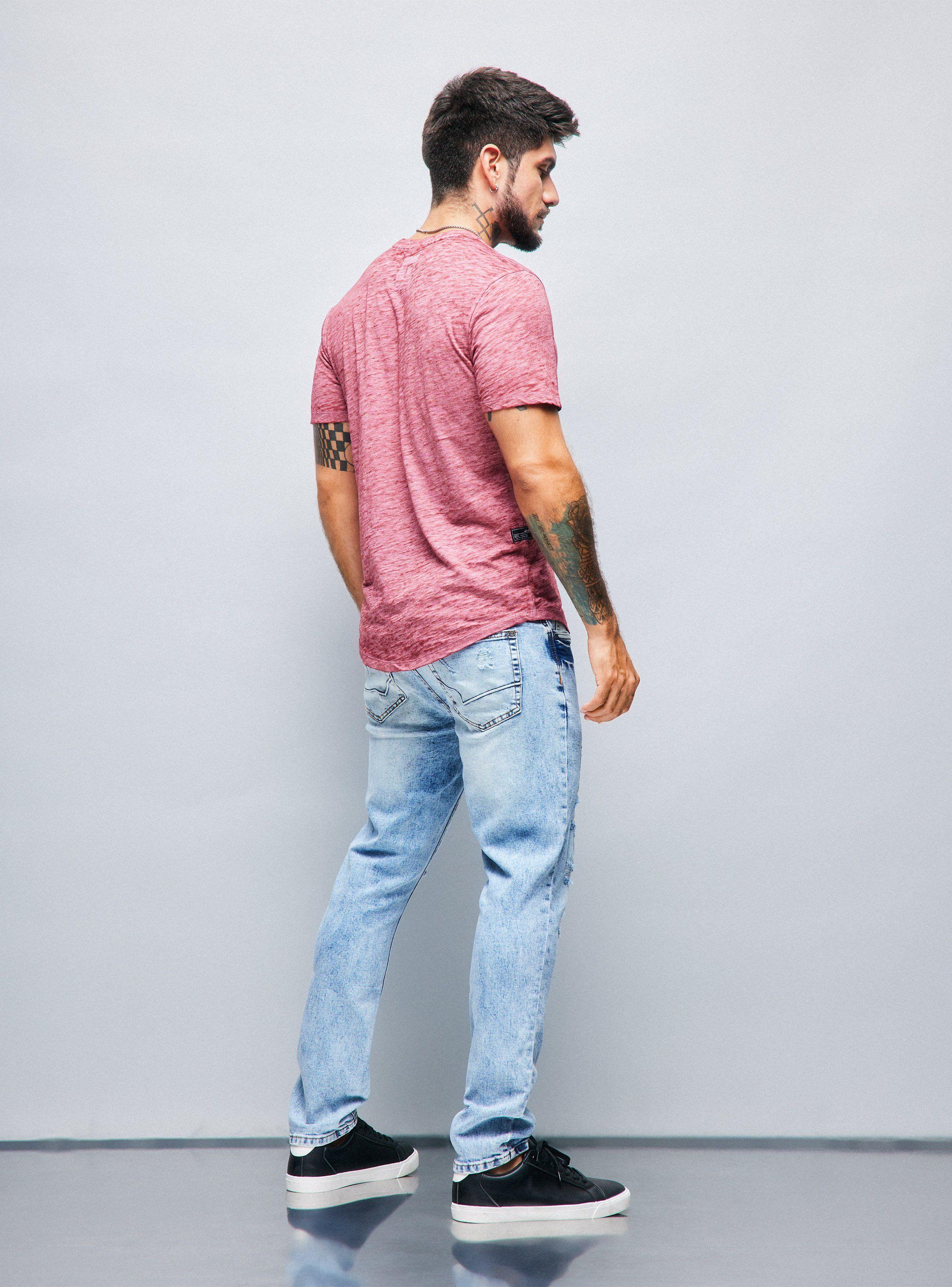 Jeans Lavado Fuerte con Roturas-5