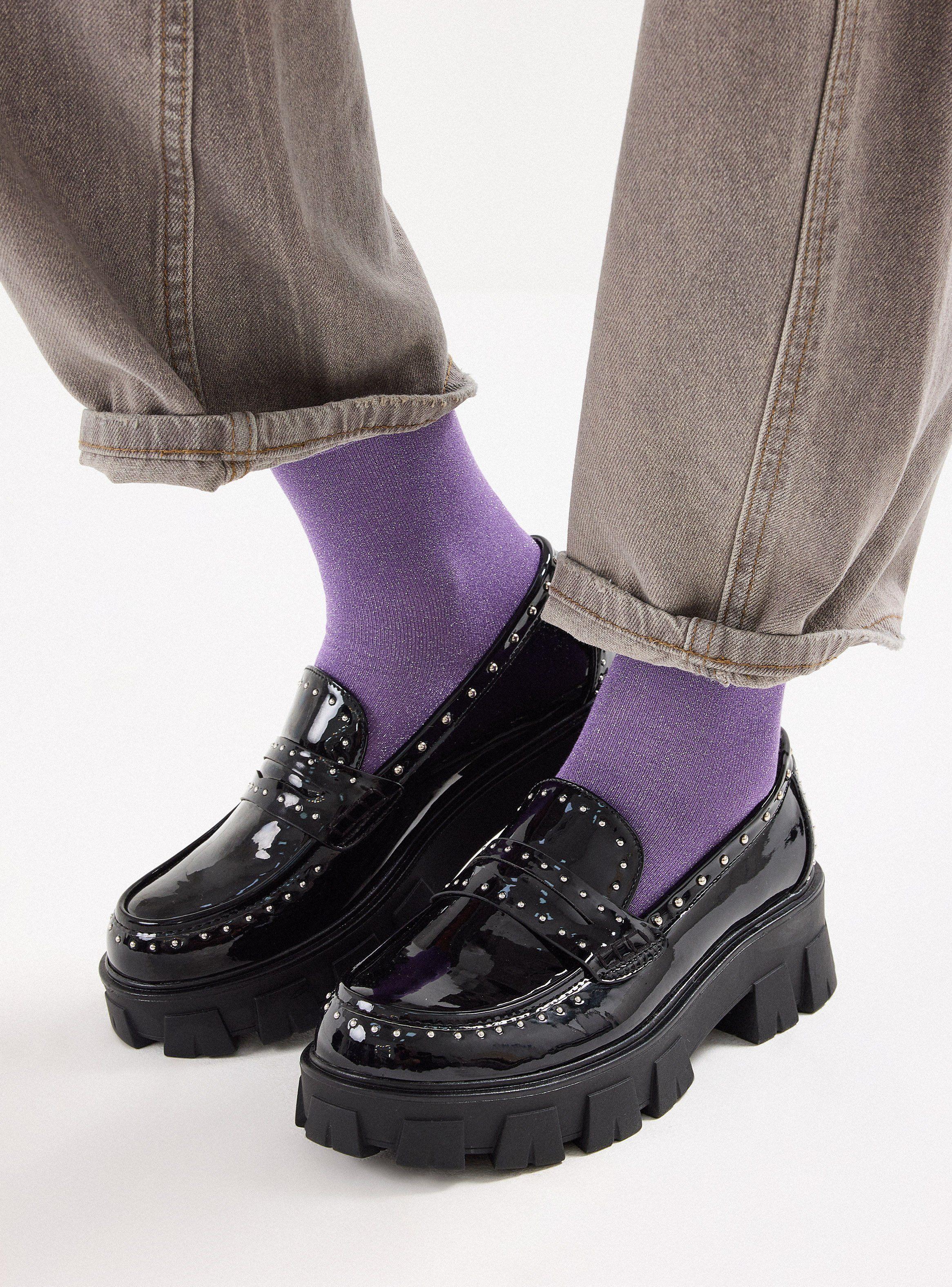 Mocasín Tachas Plataforma Mujer-0
