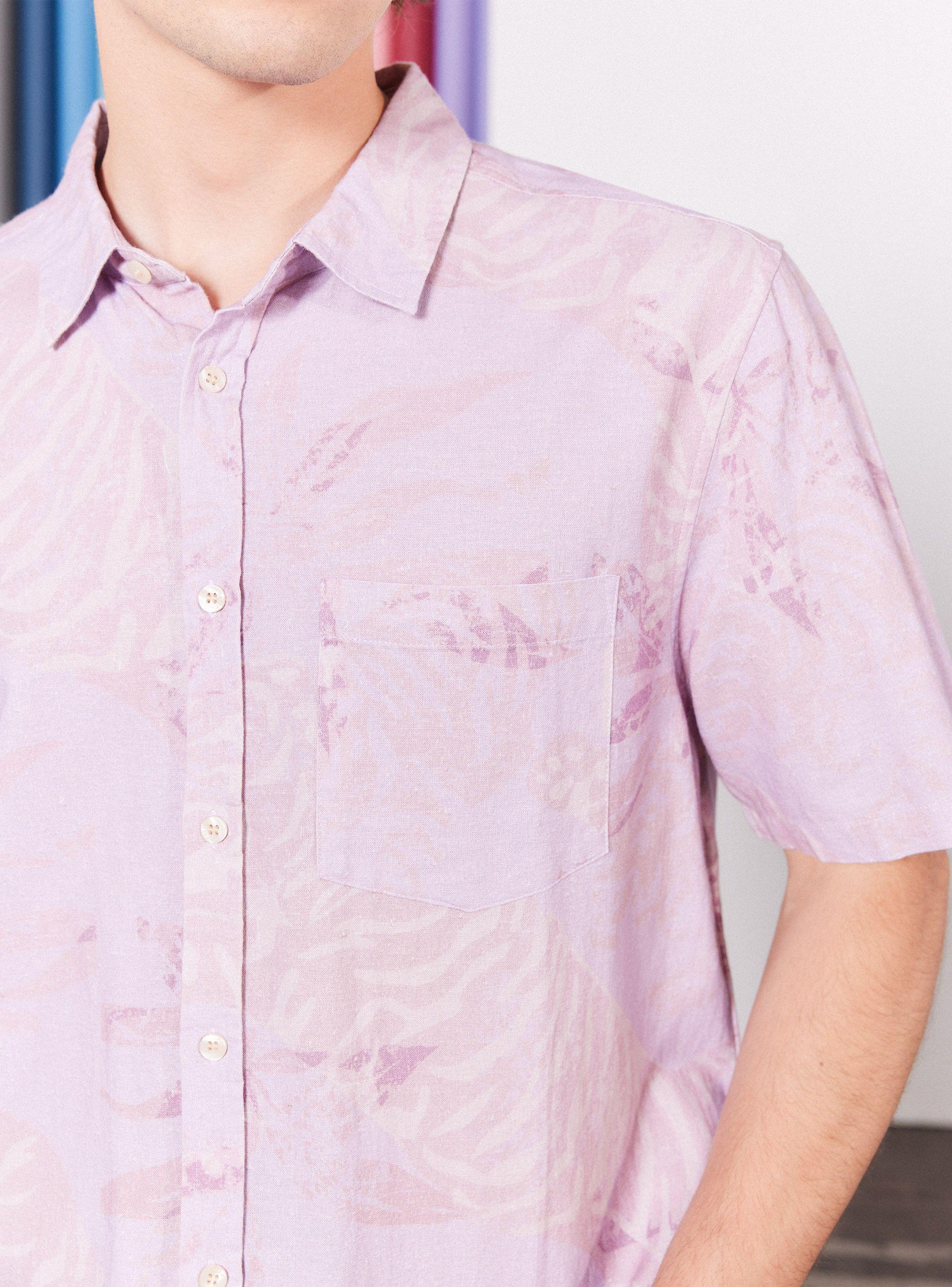 Camisa de Vestir Lino Estampada-3