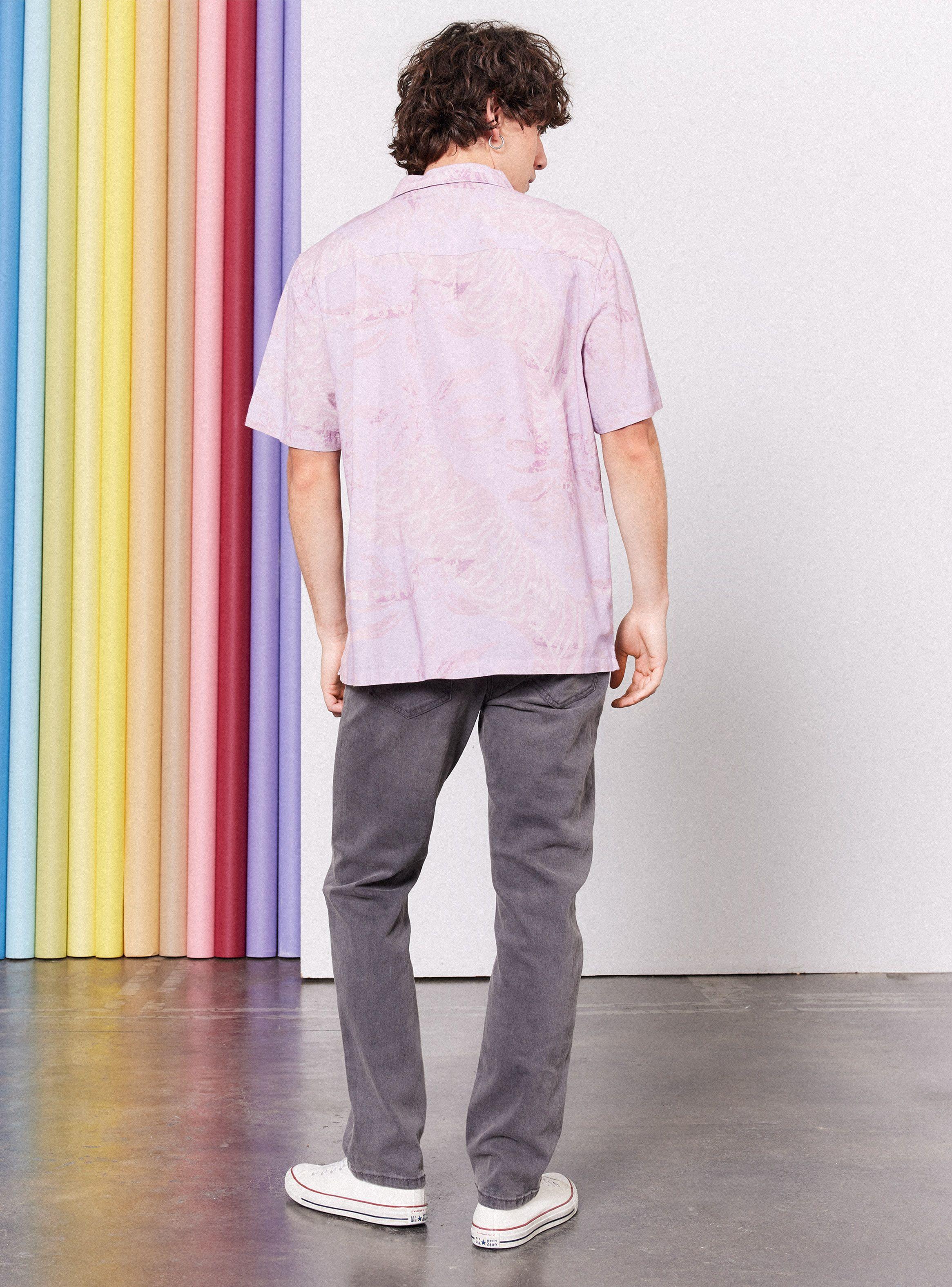 Camisa de Vestir Lino Estampada-5