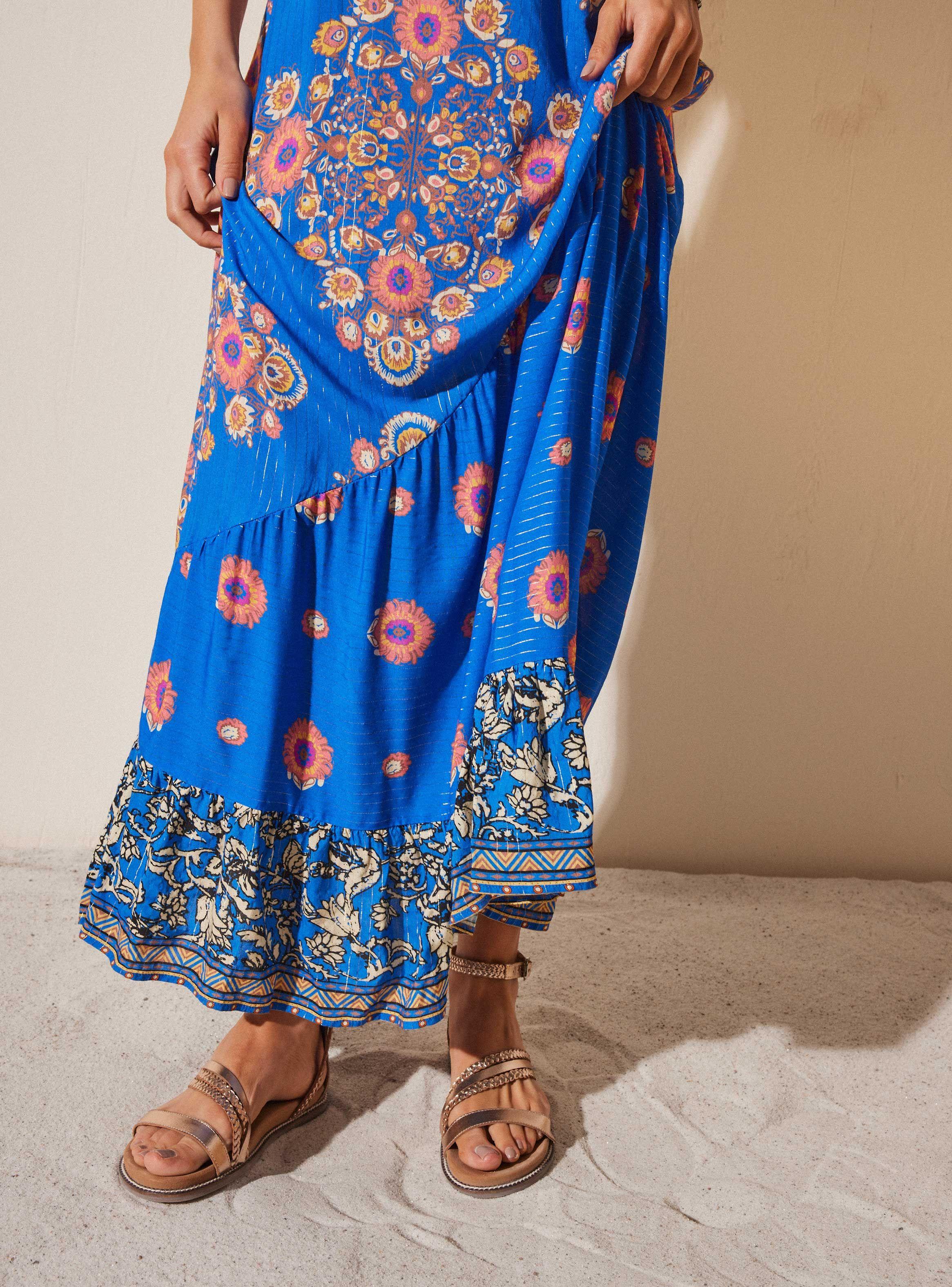 Vestido Estampado con Cortes-2
