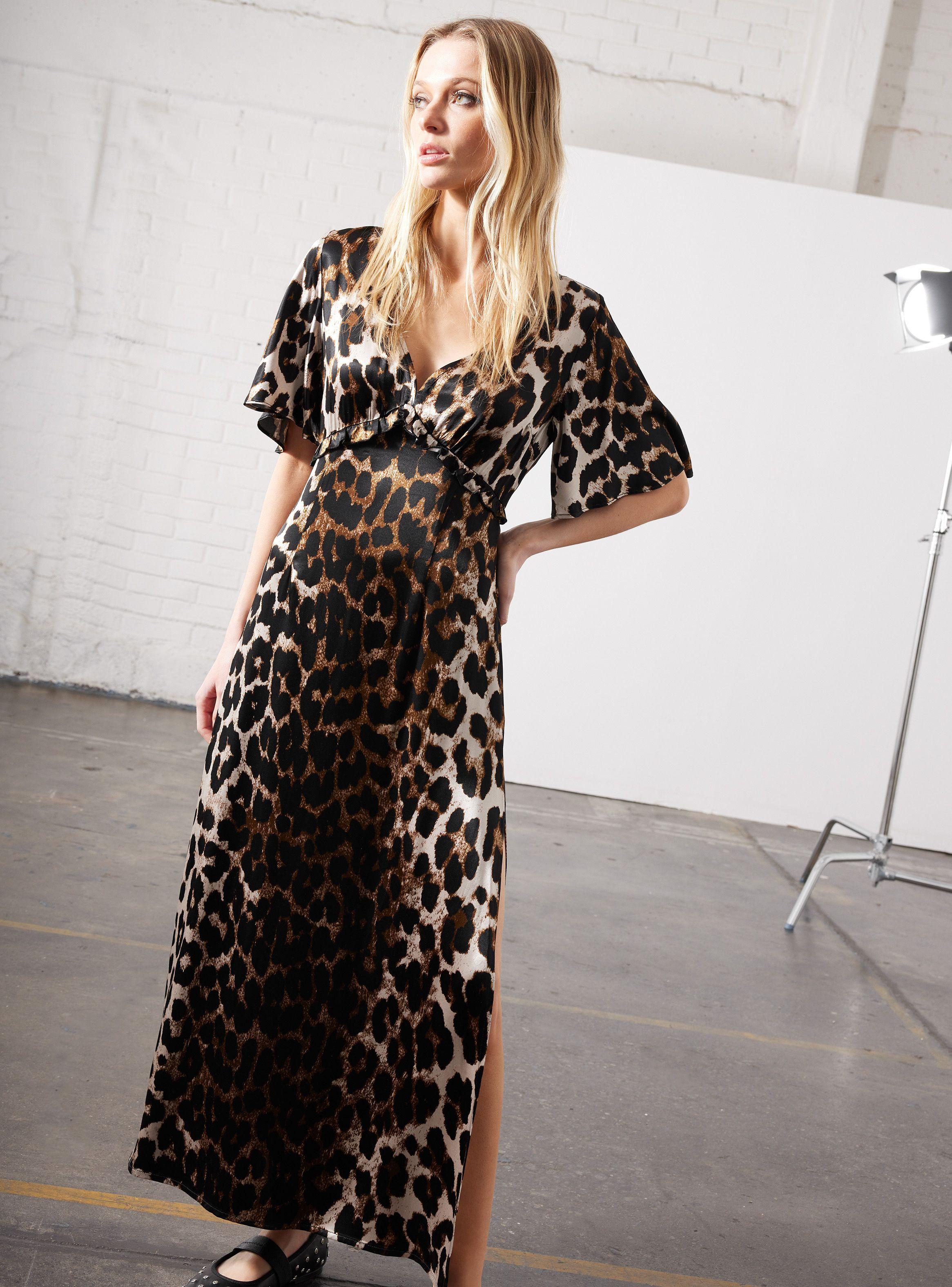 Vestido Satín Estampado Animal-0