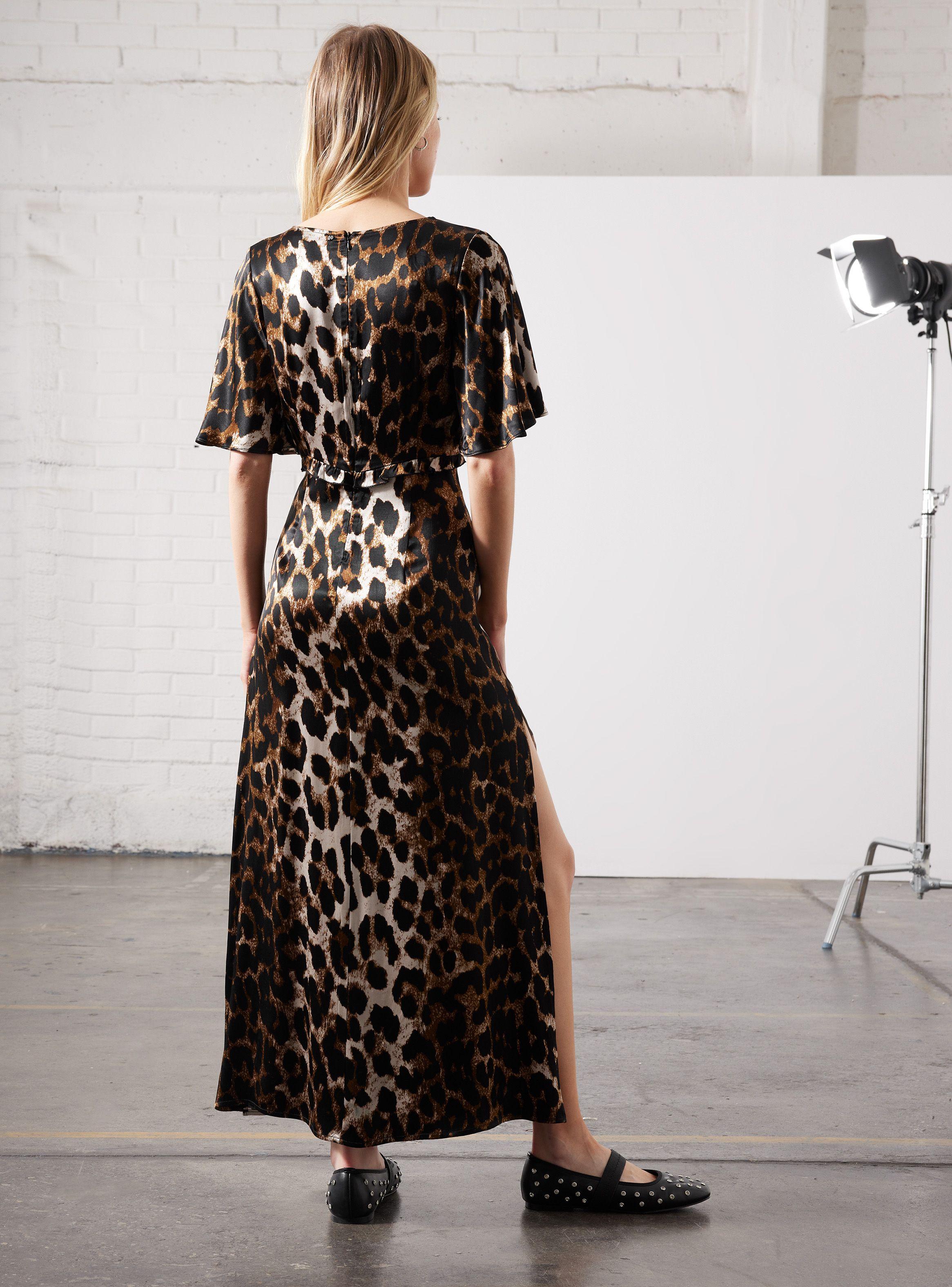 Vestido Satín Estampado Animal-5